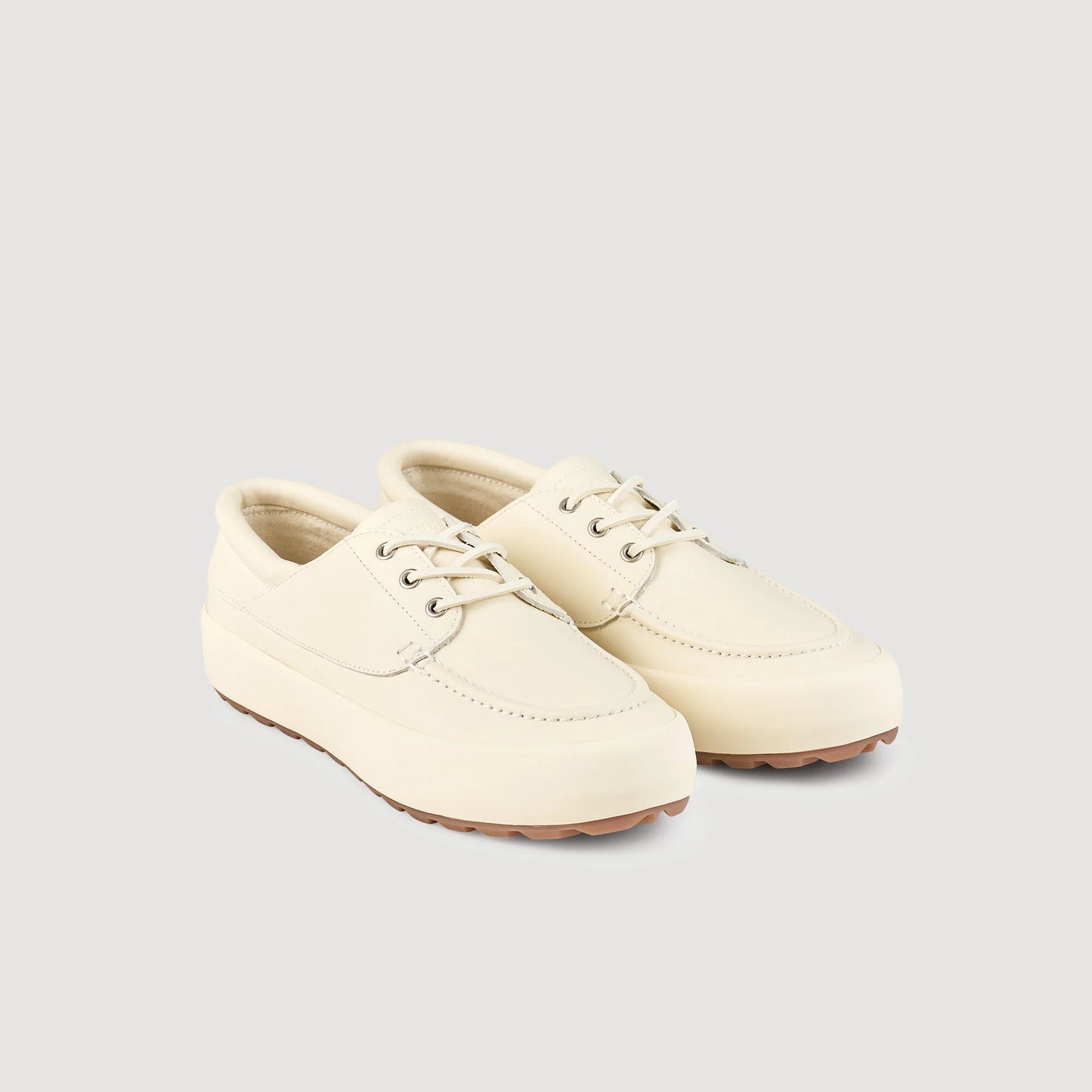 Vulca Dock Leather Boat Shoes Off-White