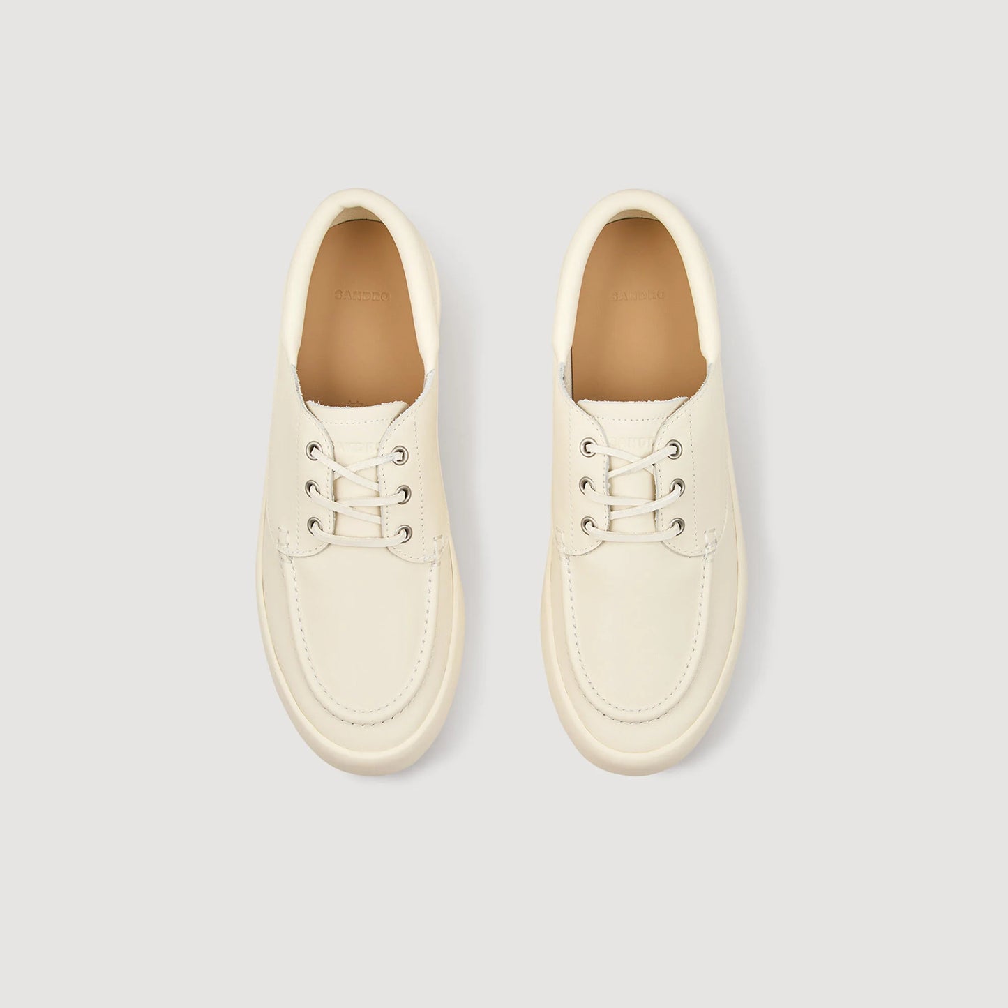 Vulca Dock Leather Boat Shoes Off-White