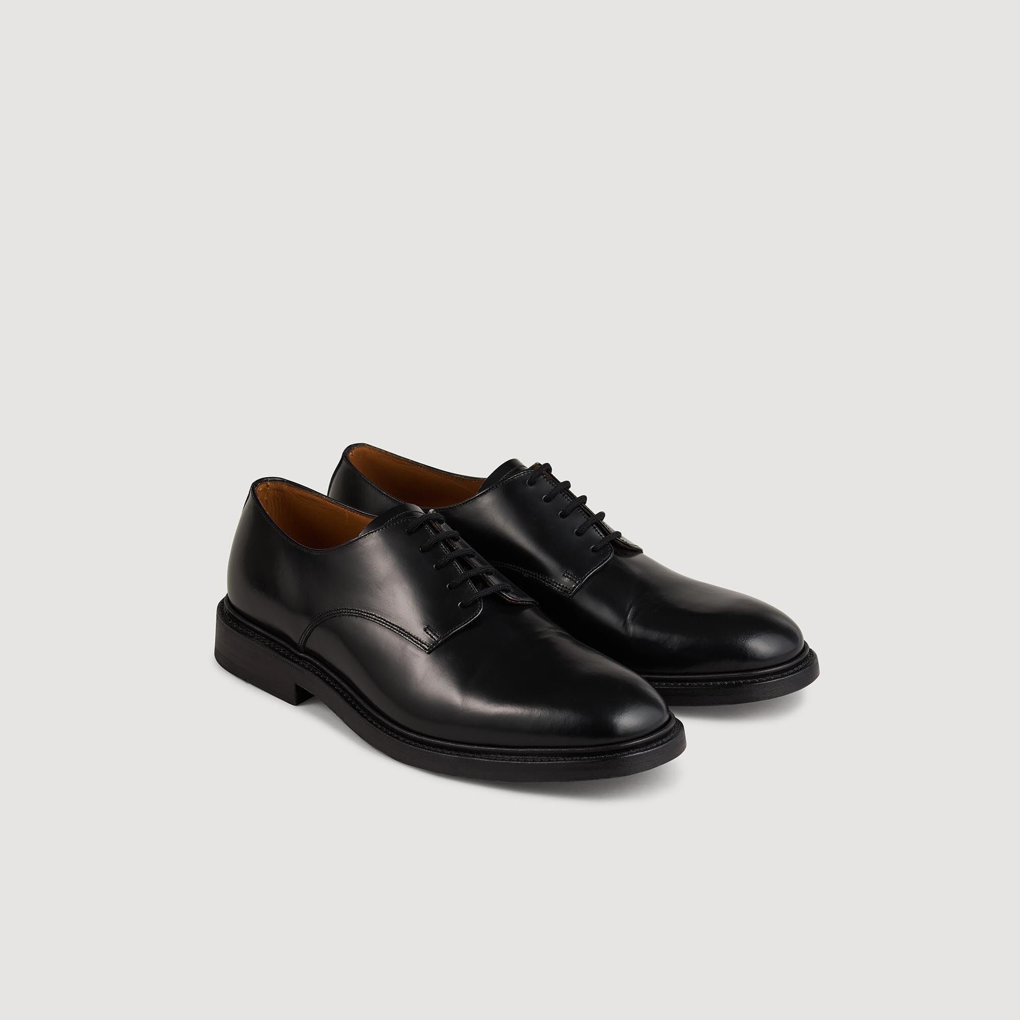 Derby Goodyear Glazed Leather Derbies Black