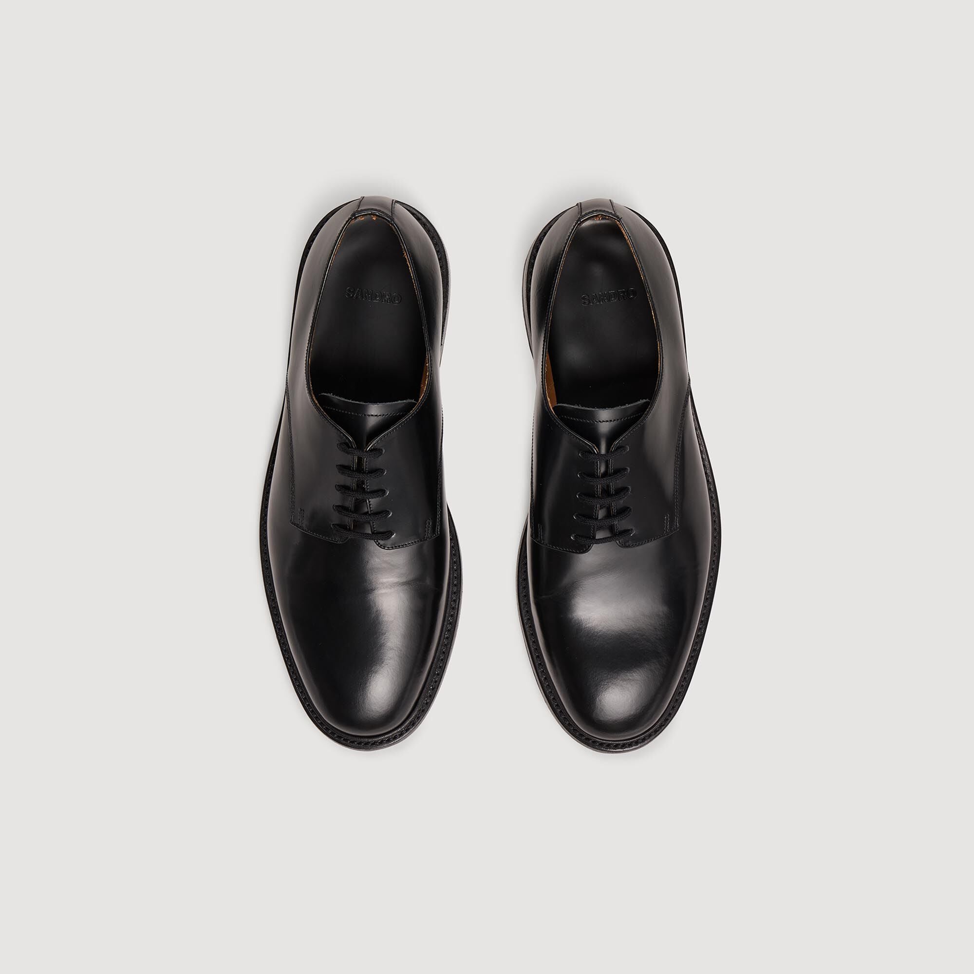 Derby Goodyear Glazed Leather Derbies Black