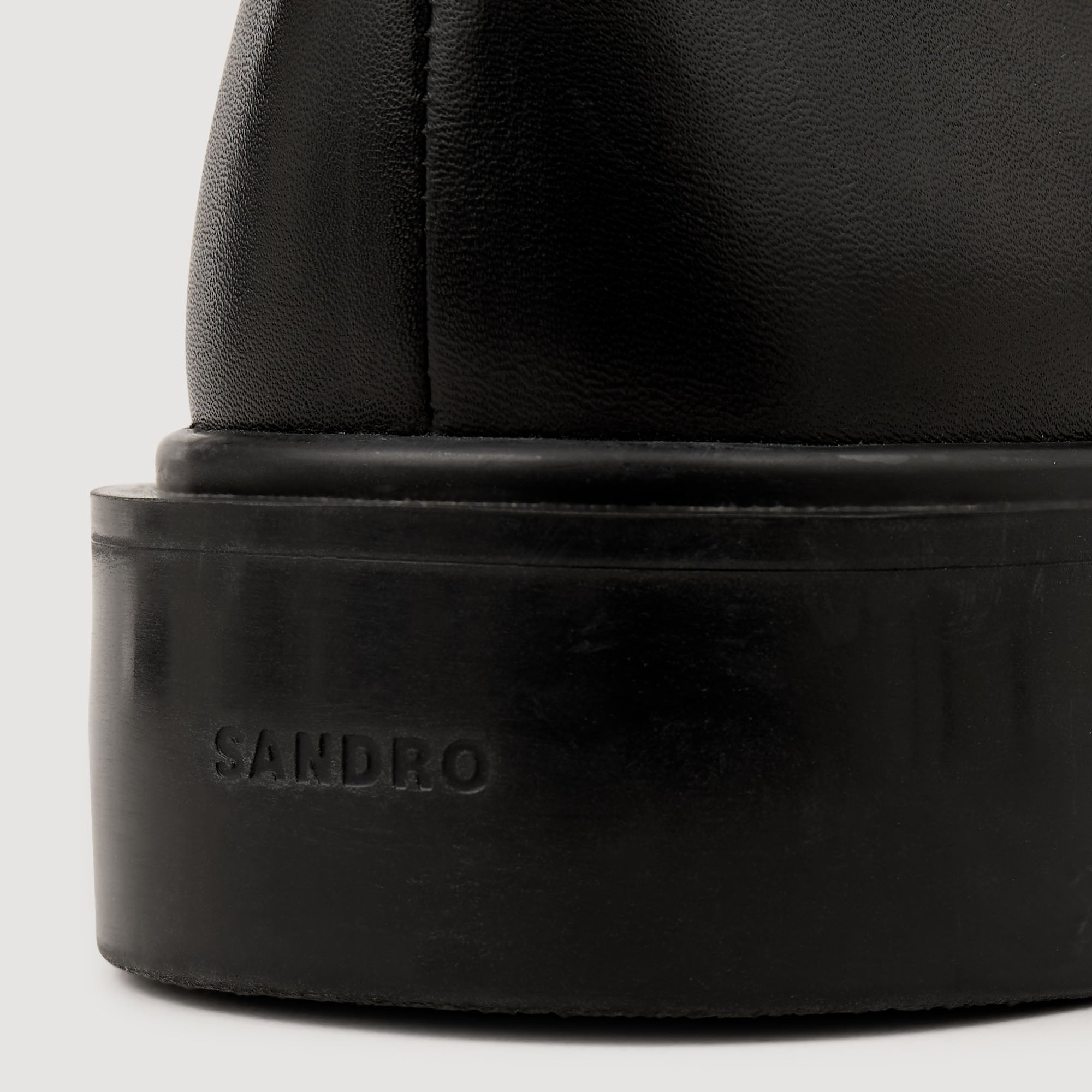 Zipper Boot Leather Ankle Boots Black