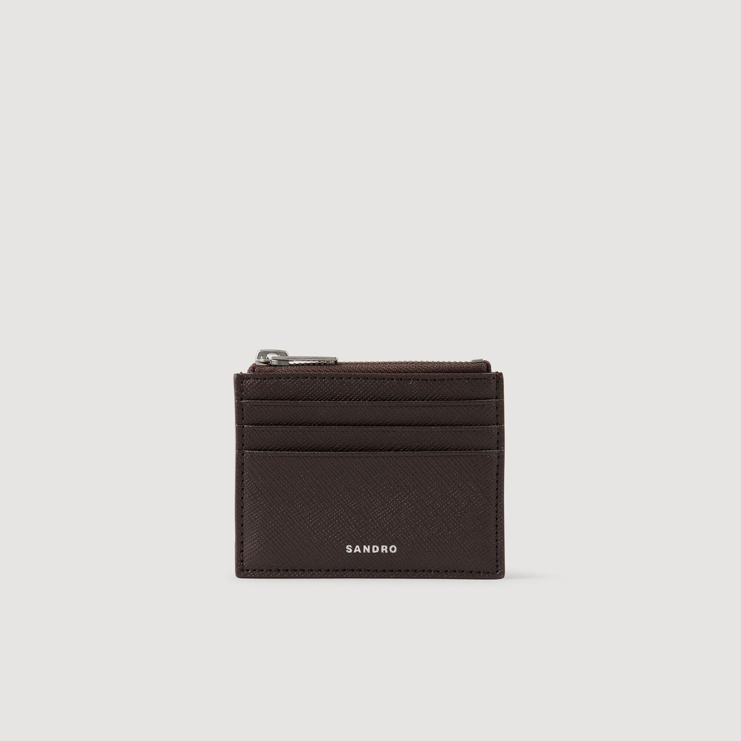Zipper Synthetic Leather Cardholder Chocolate