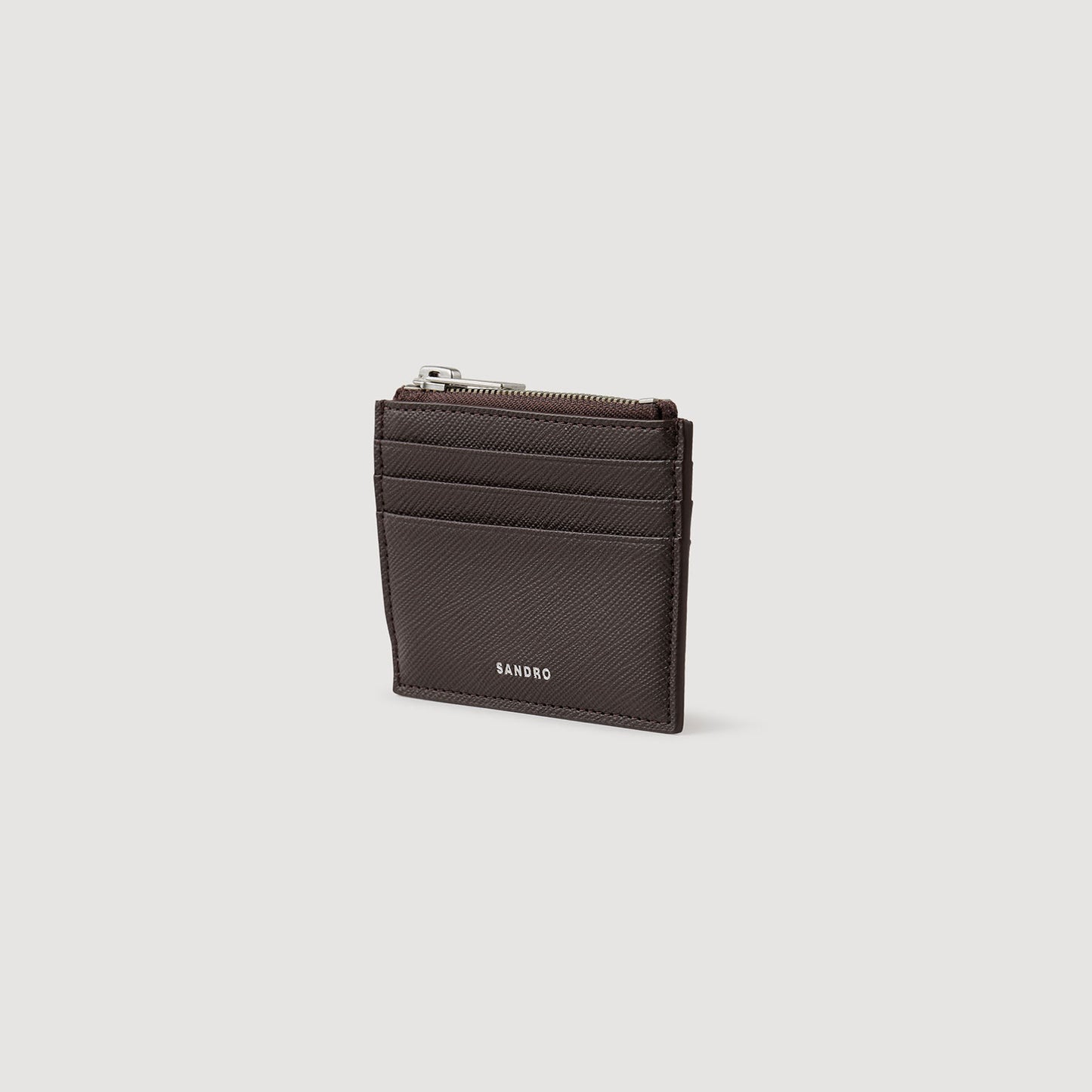 Zipper Synthetic Leather Cardholder Chocolate