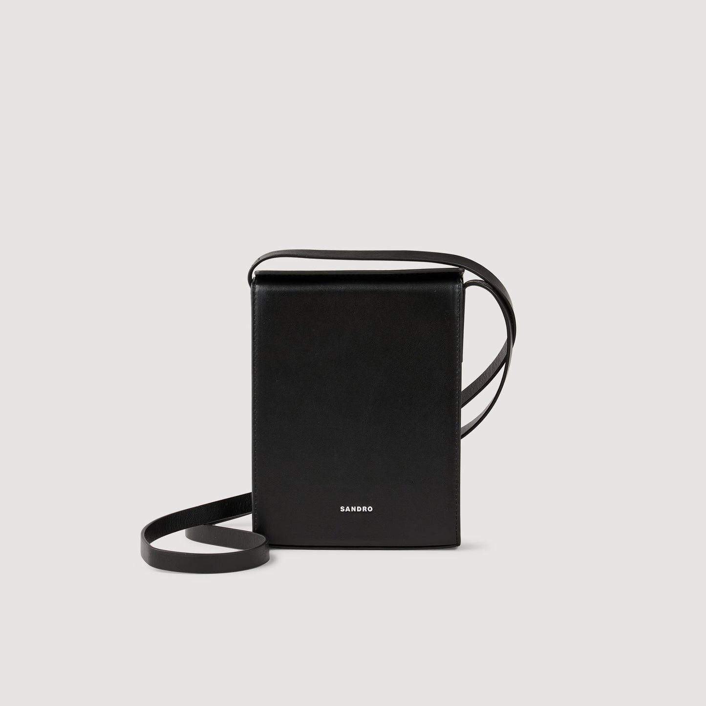 Phone Holder Leather Shoulder Bag Black