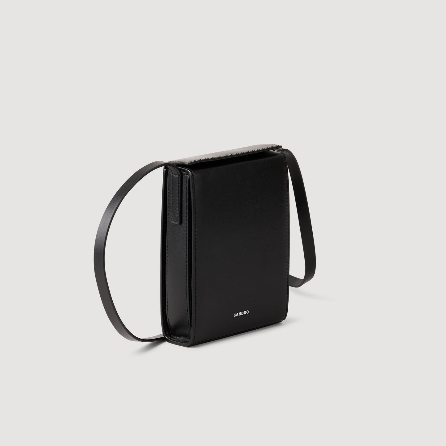Phone Holder Leather Shoulder Bag Black