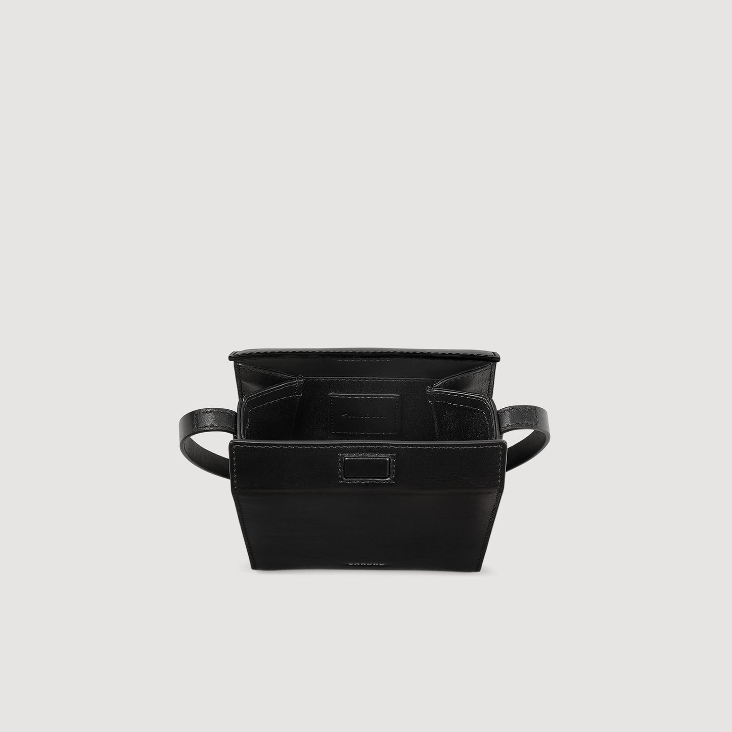 Phone Holder Leather Shoulder Bag Black