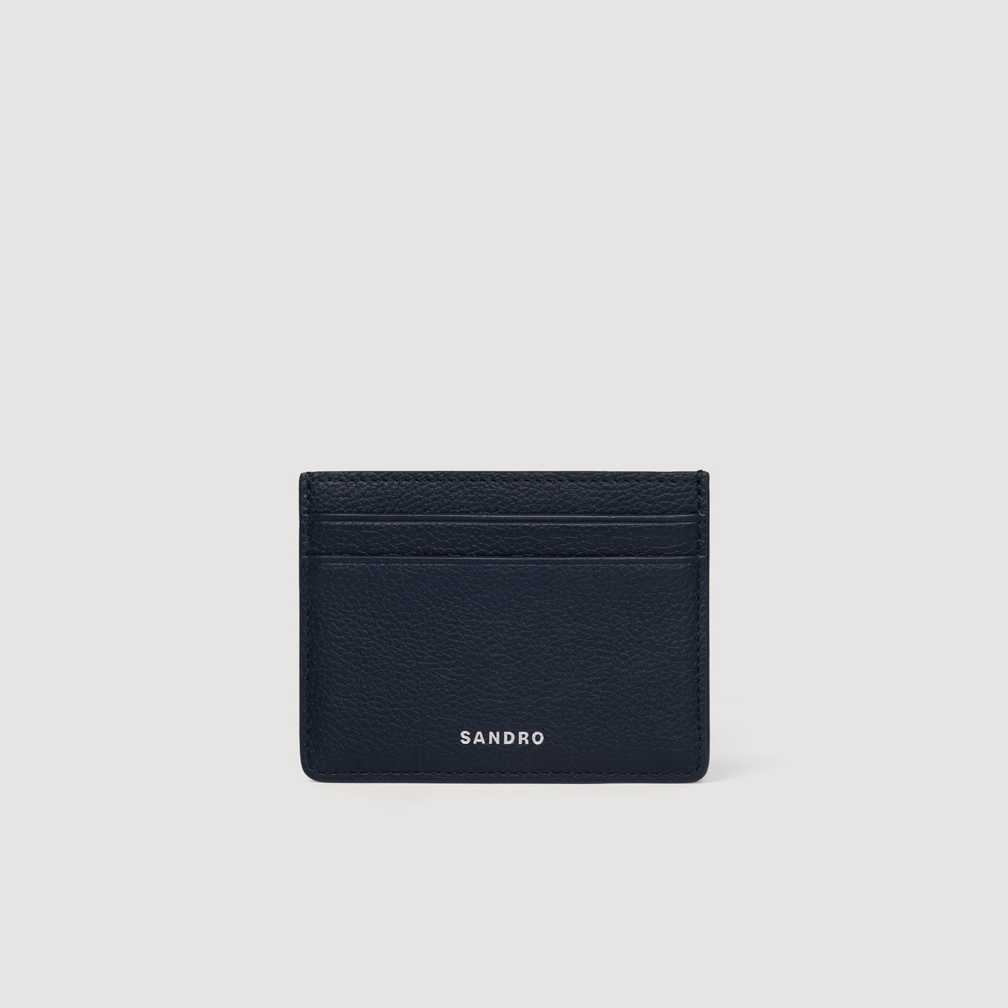 Holder Grain Grained Leather Card Holder NAVY BLUE