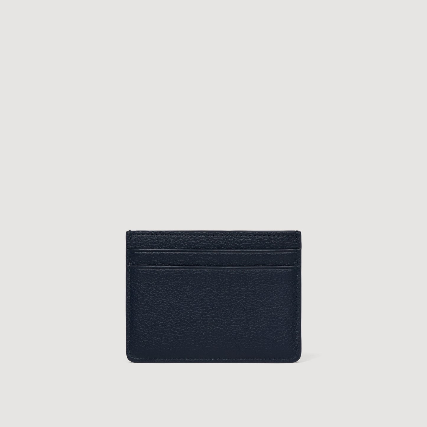 Holder Grain Grained Leather Card Holder NAVY BLUE