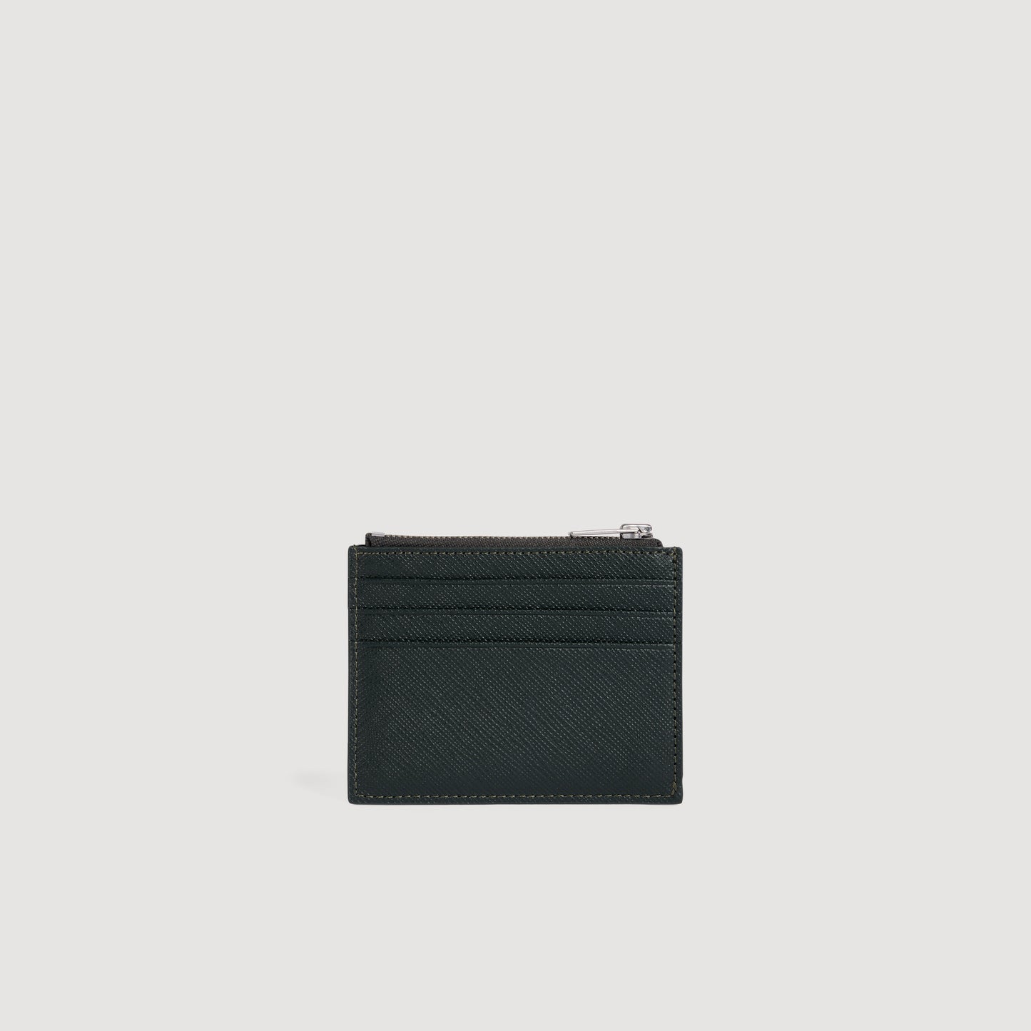 New Zipper Synthetic leather zip card holder Green