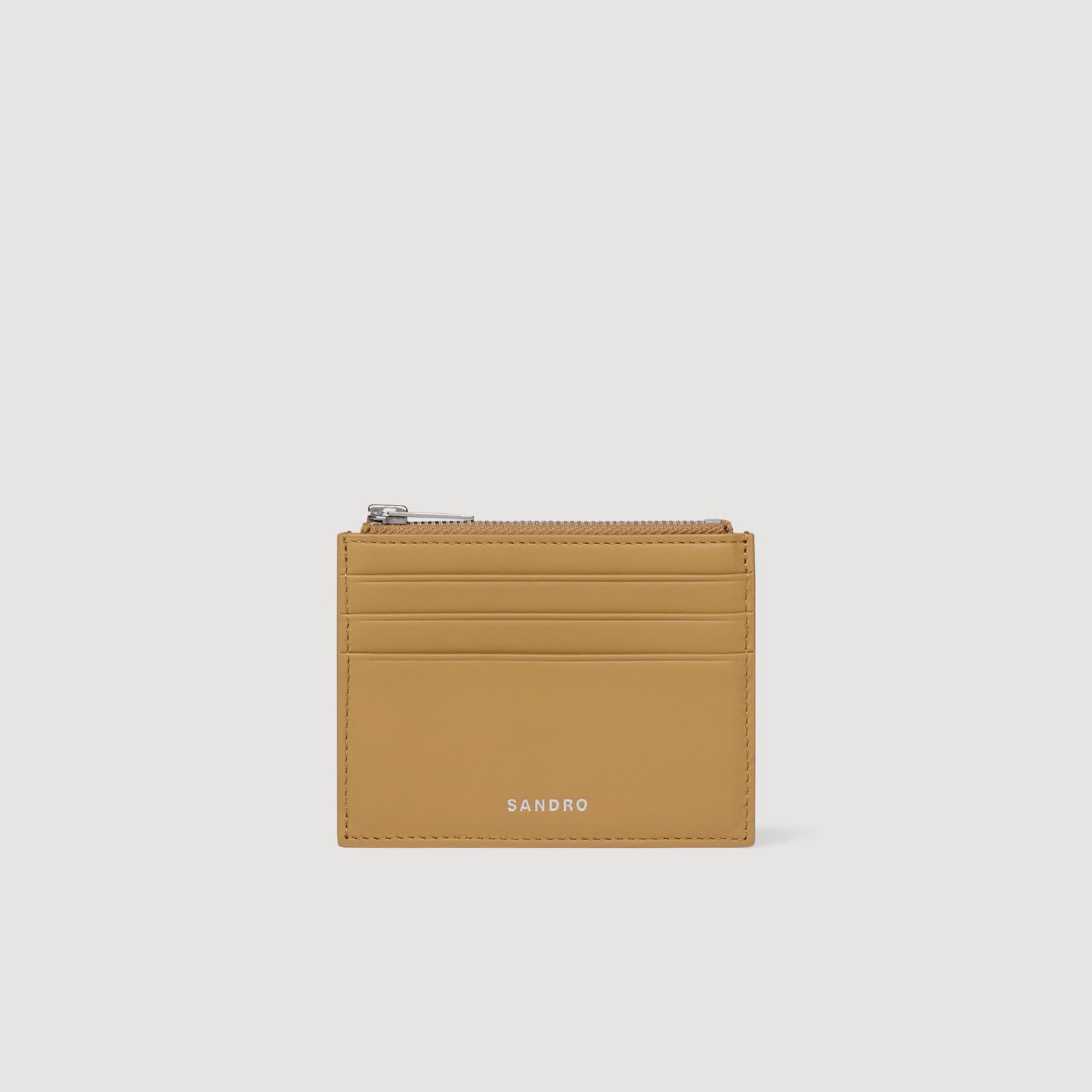 Zipped Leather Card Holder Natural