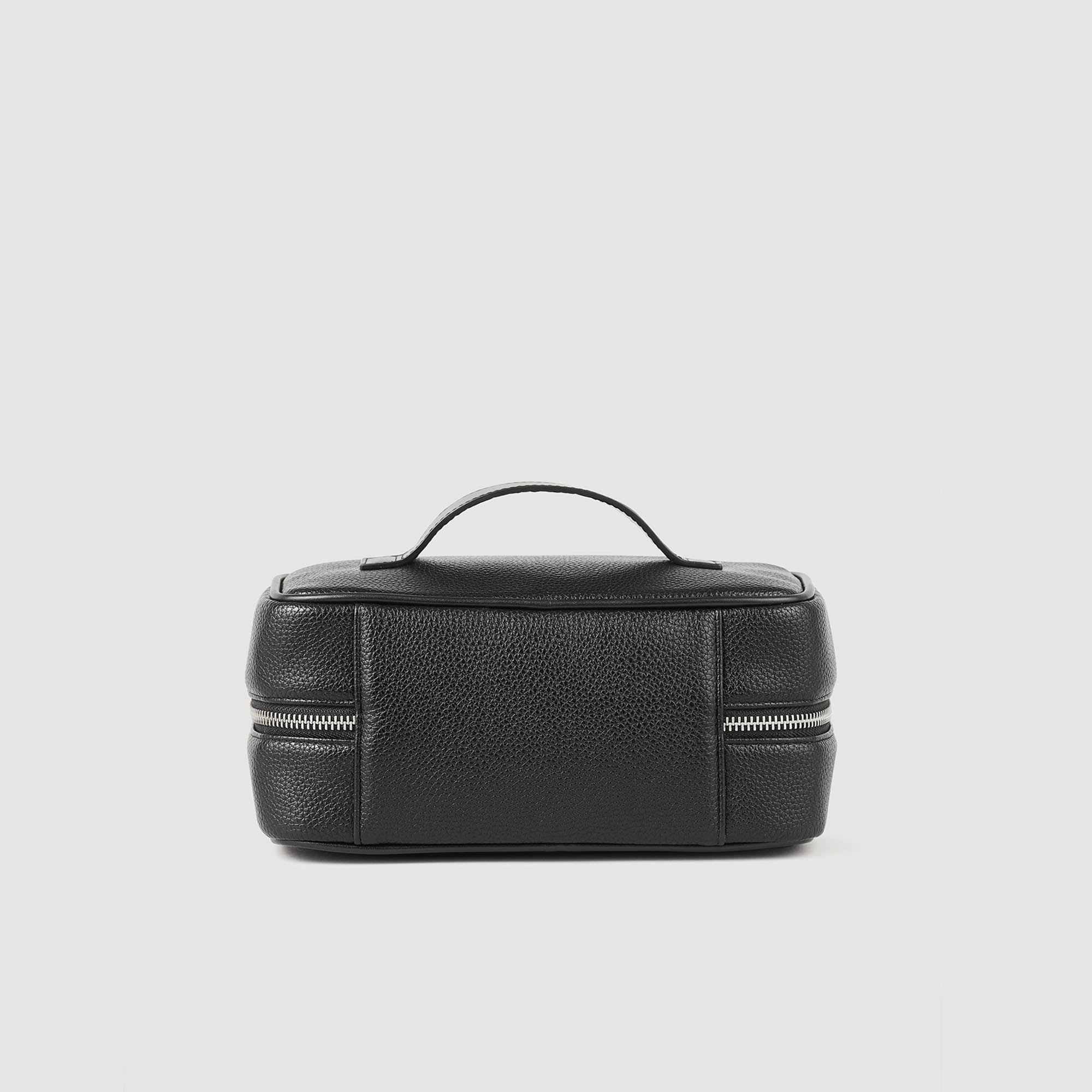 Toilet Bag In Grained Fabric Black