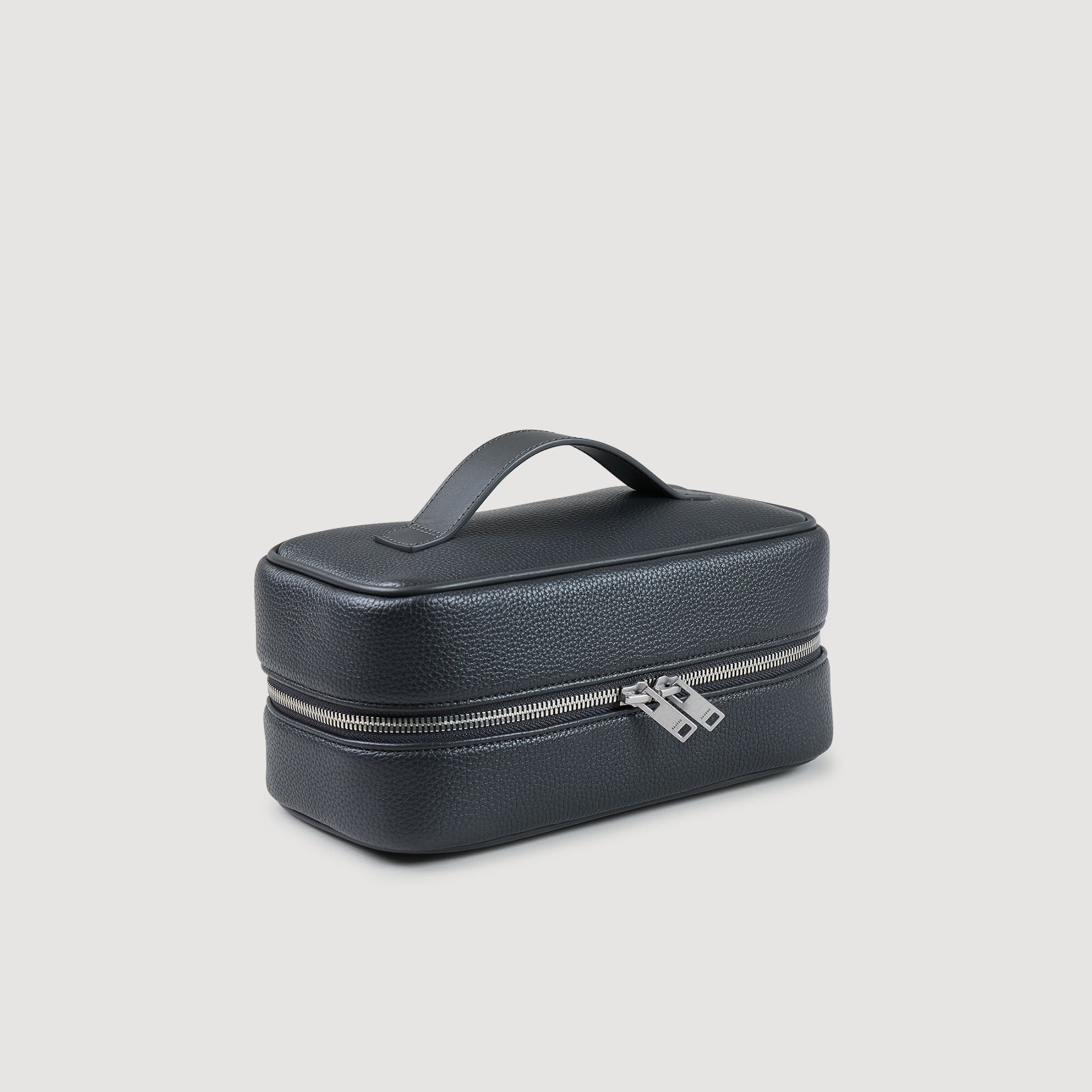 Wash New Toilet Bag In Grained Fabric Steel