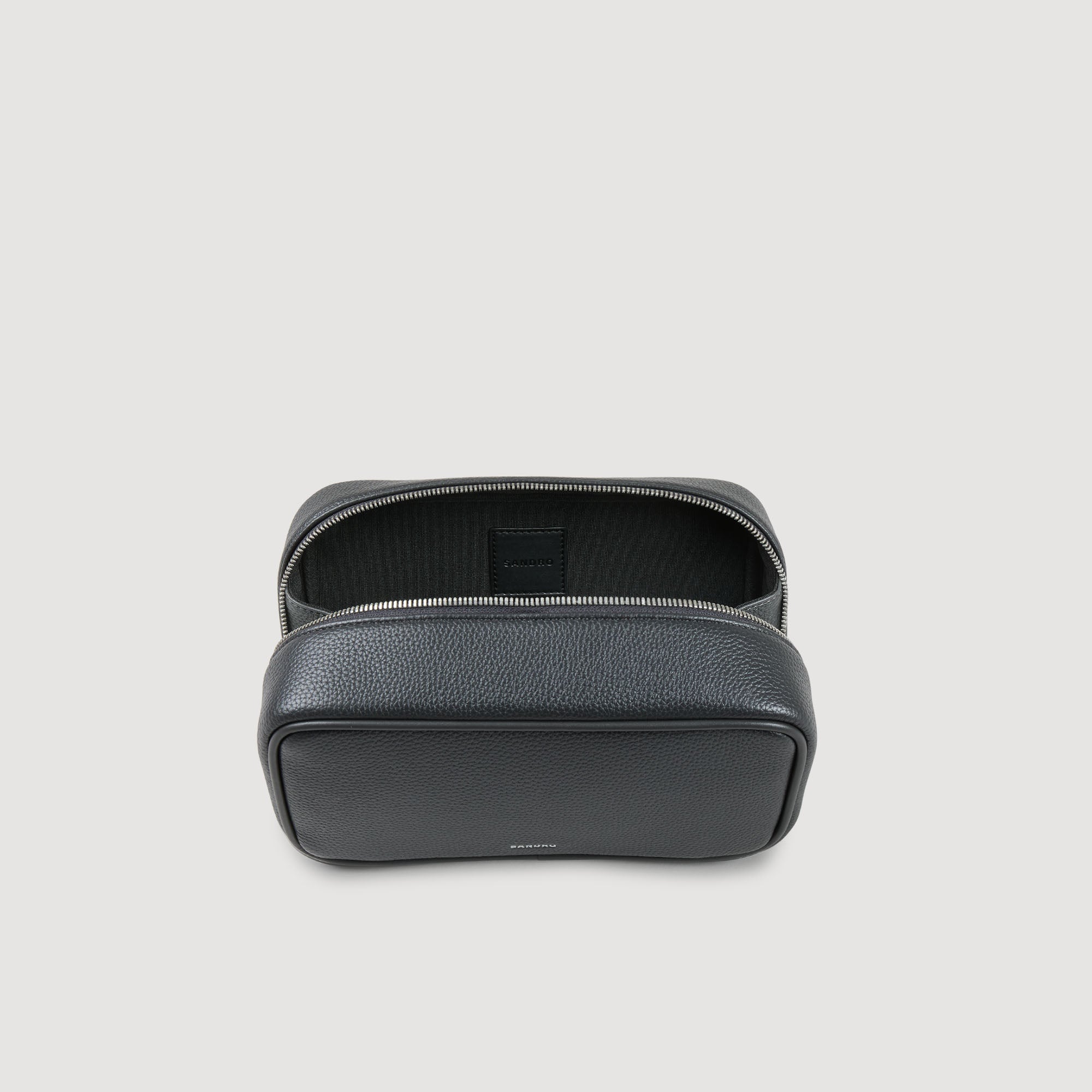 Wash New Toilet Bag In Grained Fabric Steel