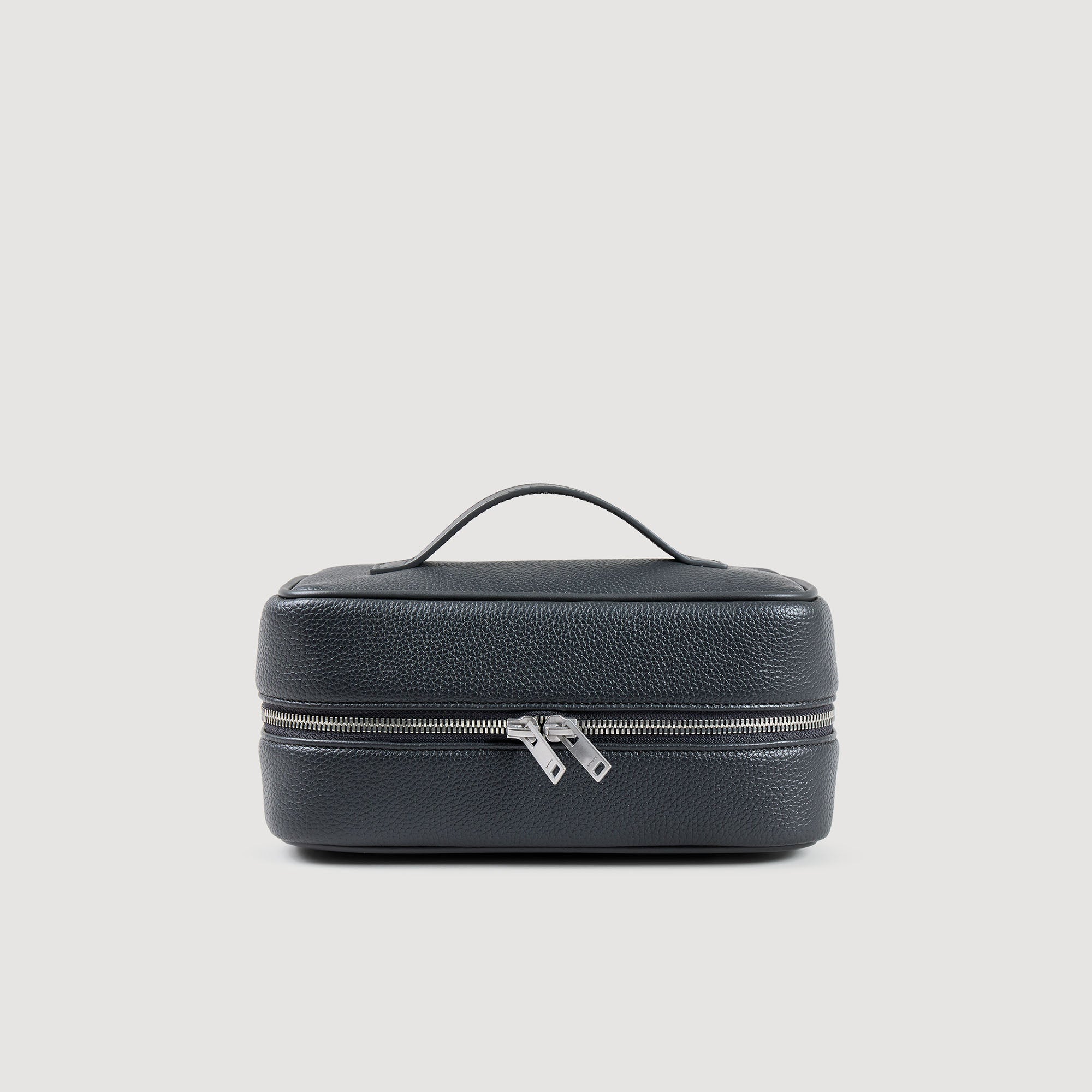 Wash New Toilet Bag In Grained Fabric Steel