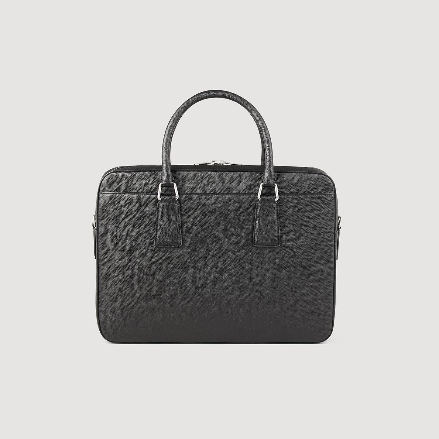 Briefcase In Certified Leather Black