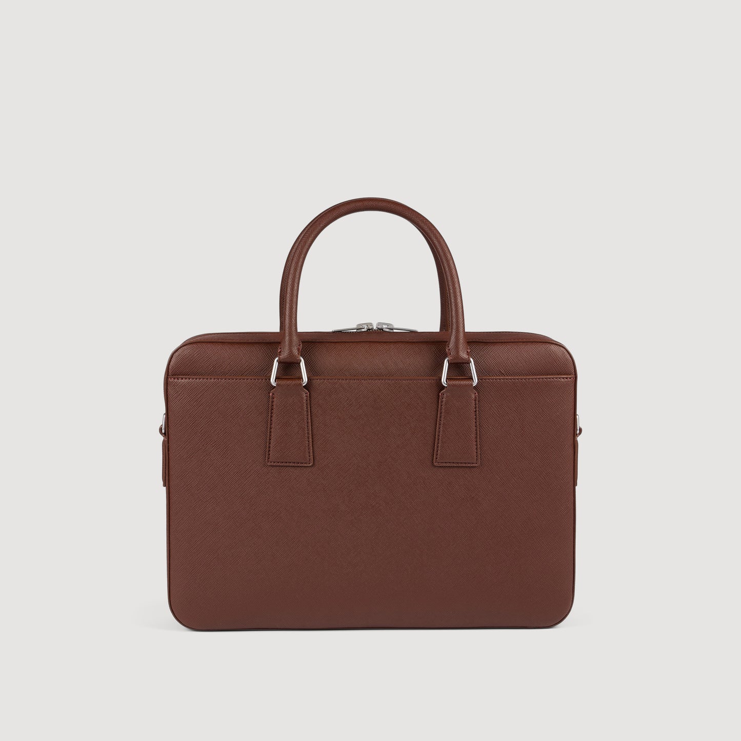 Downtown Large Update Reconstituted Leather Briefcase Cognac