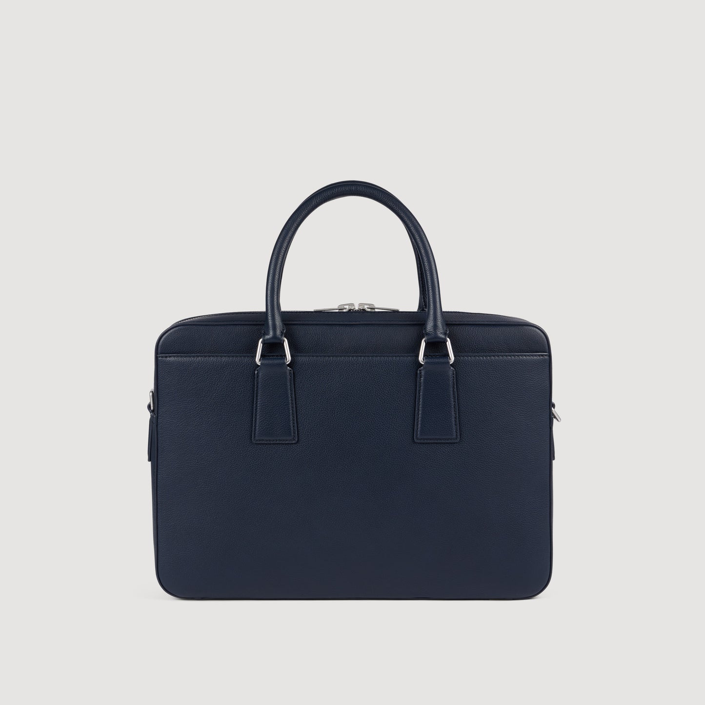 Downtown Grain Large Grained Leather Briefcase NAVY BLUE