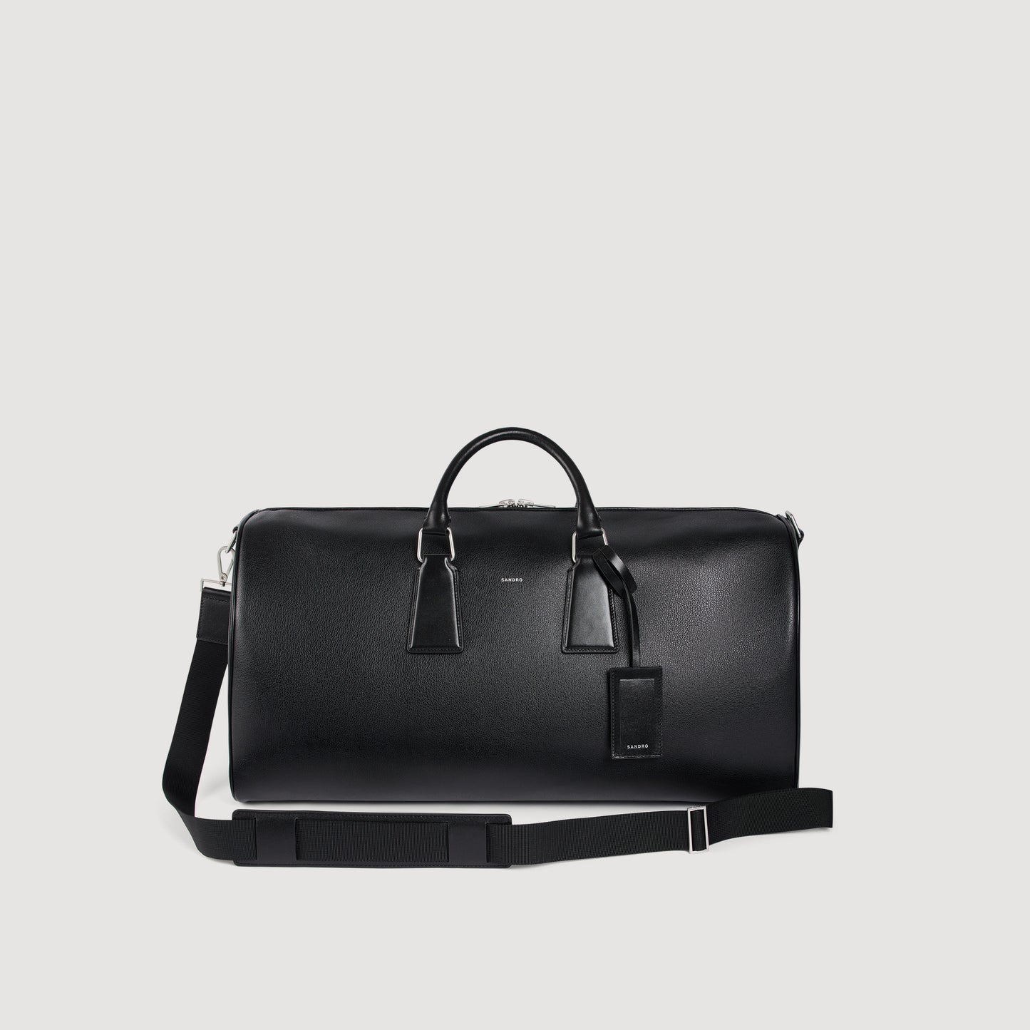 Weekender Regrain Grained leather weekend bag Black