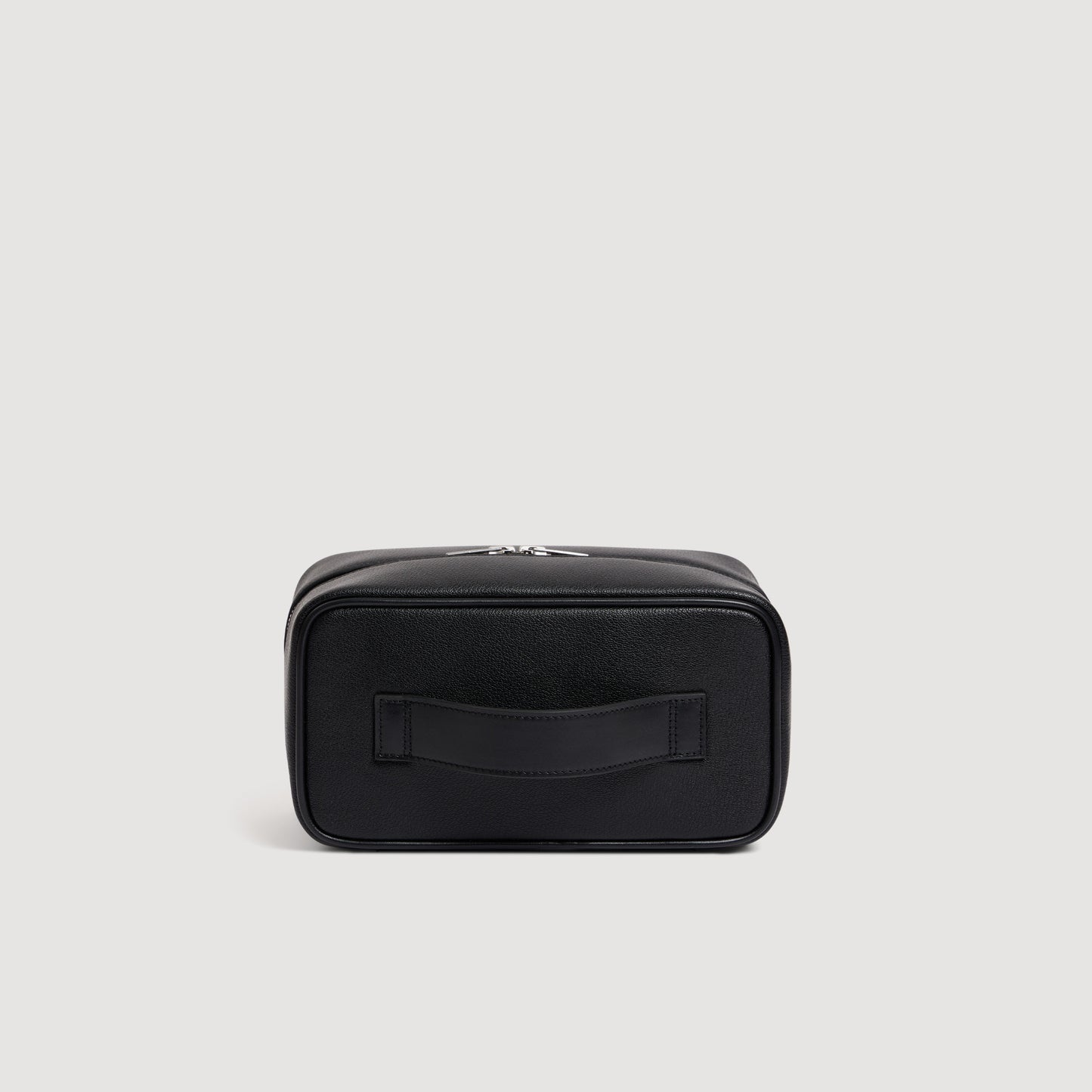 Wash Regrain Leather toilet bag Black