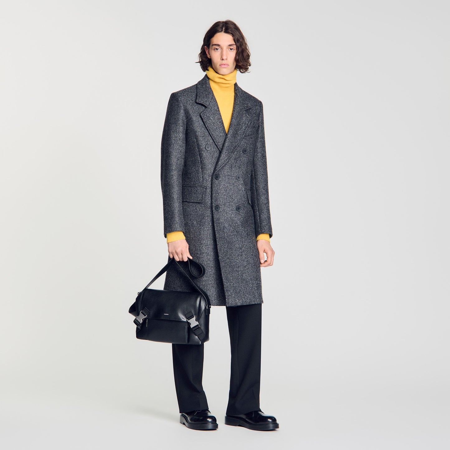 Satchel Small Small reconstituted leather bag Black