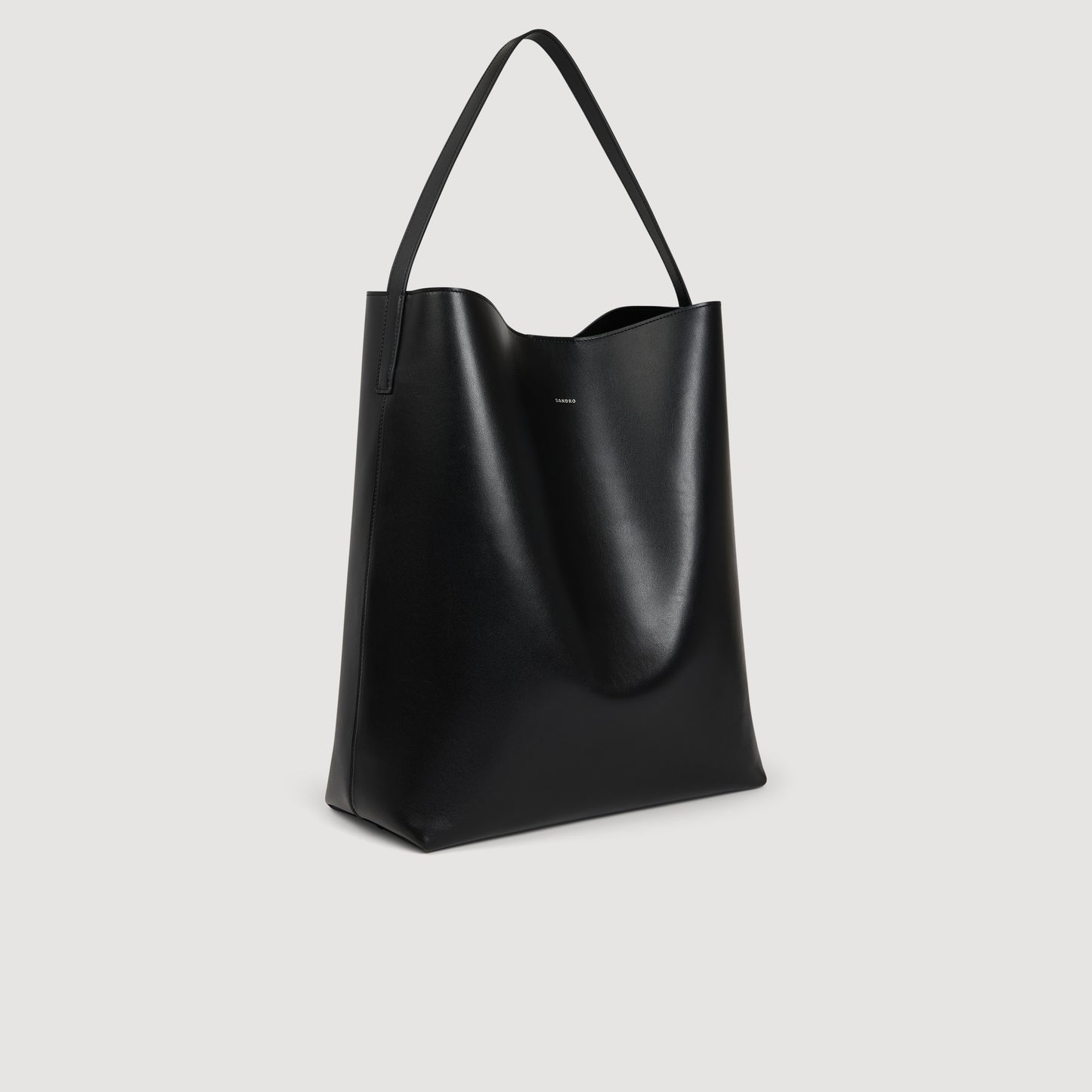 Soft Hobo Leather hobo bag with logo Black