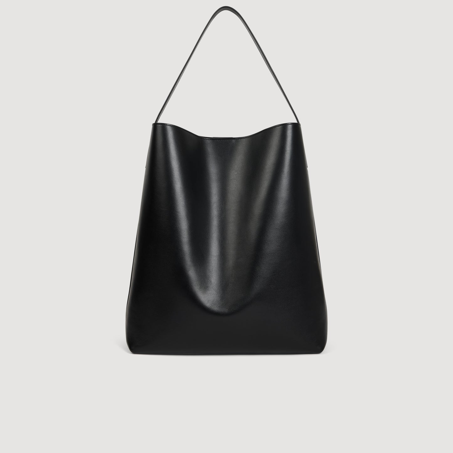 Soft Hobo Leather hobo bag with logo Black