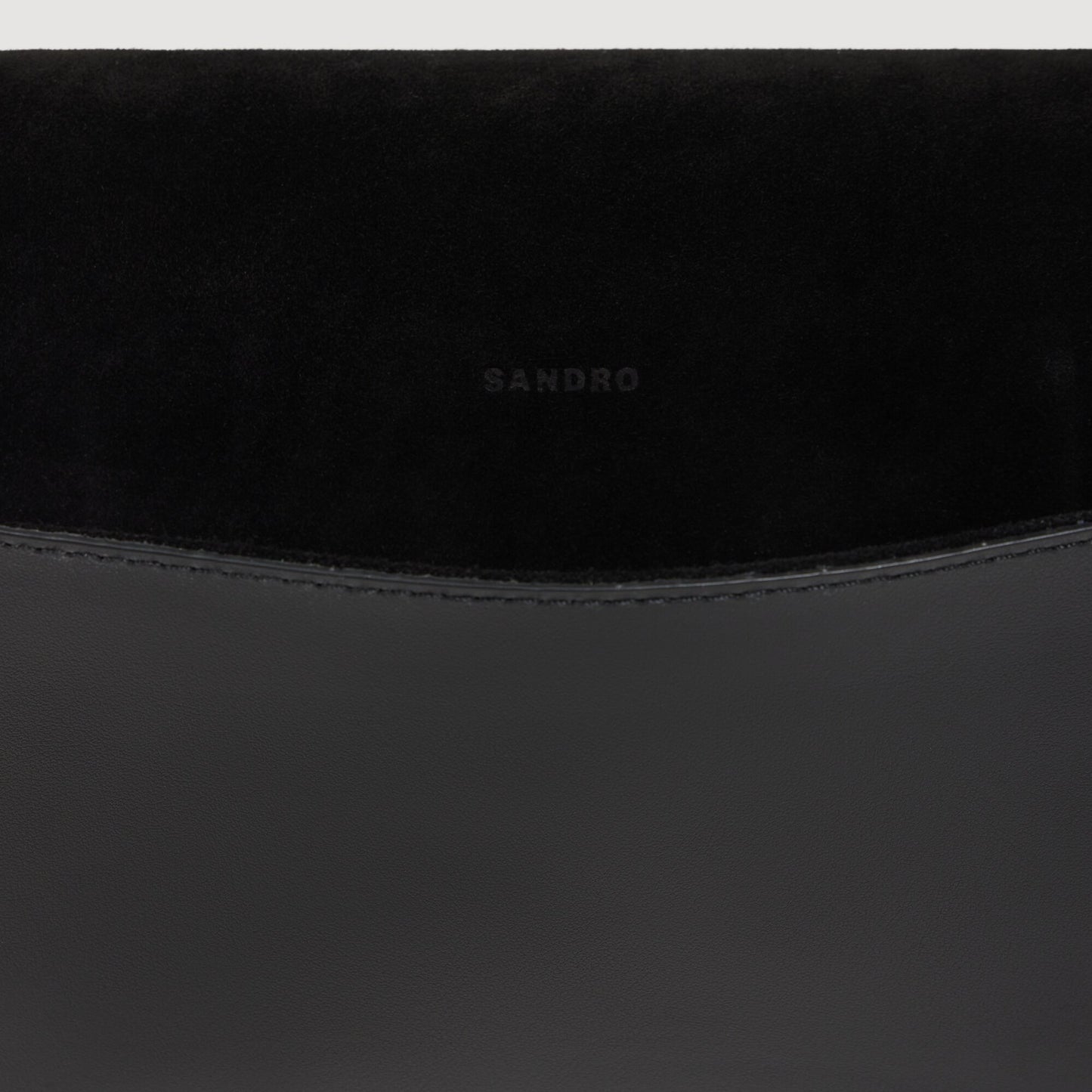 Triangle Bag Small leather bag with logo Black