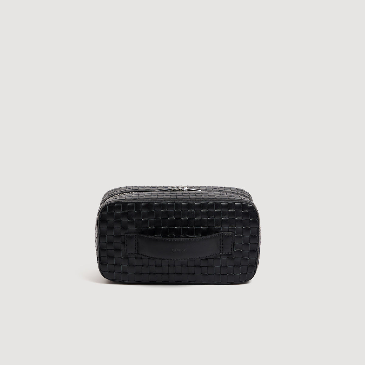 Washbag Woven Woven leather toilet bag Black