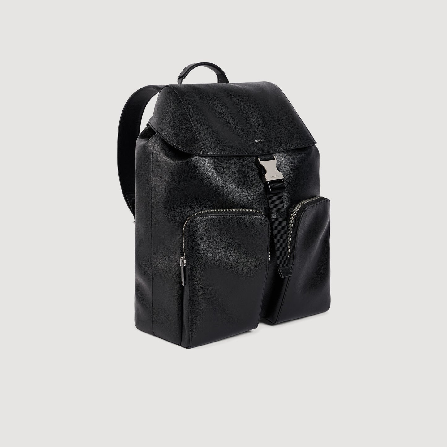 Pocket Backpack Reconstituted leather rucksack Black