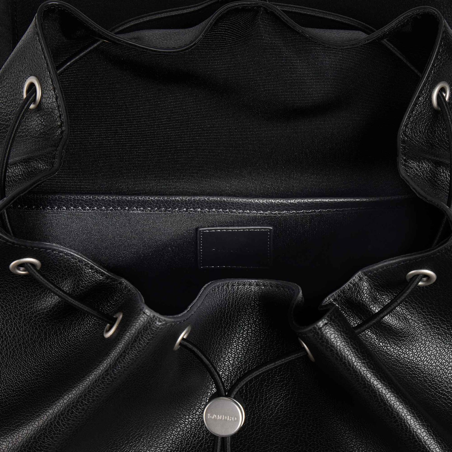 Pocket Backpack Reconstituted leather rucksack Black