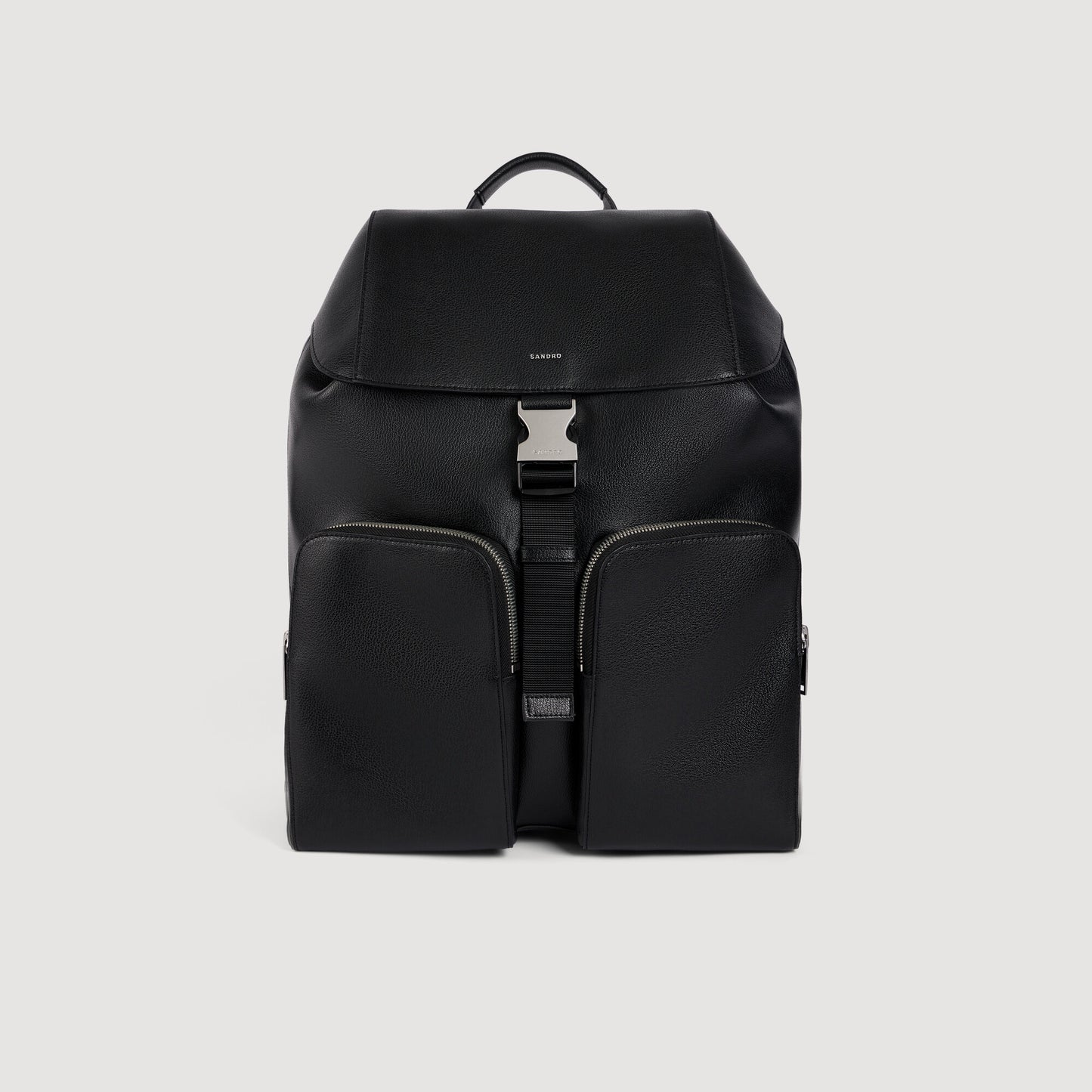 Pocket Backpack Reconstituted leather rucksack Black