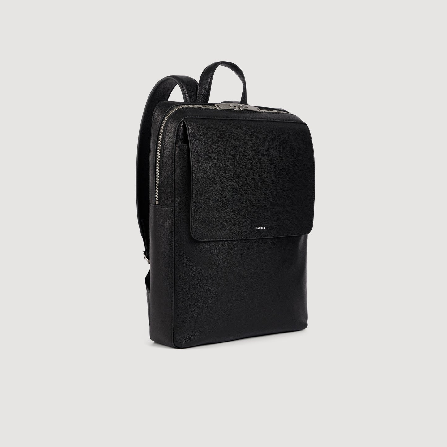 Backpack Vertical Regrain Reconstituted leather rucksack Black