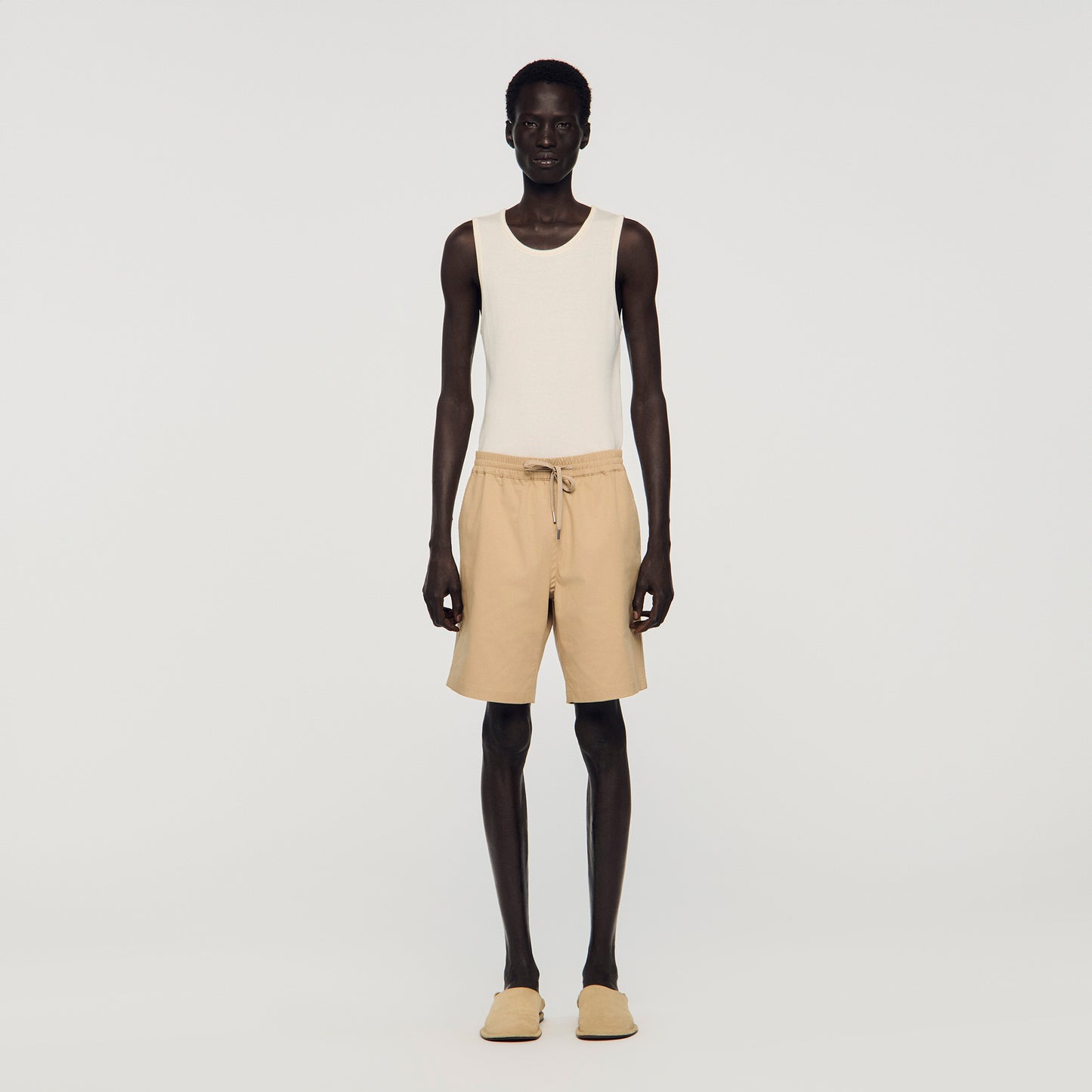 Cotton Shorts Beige
