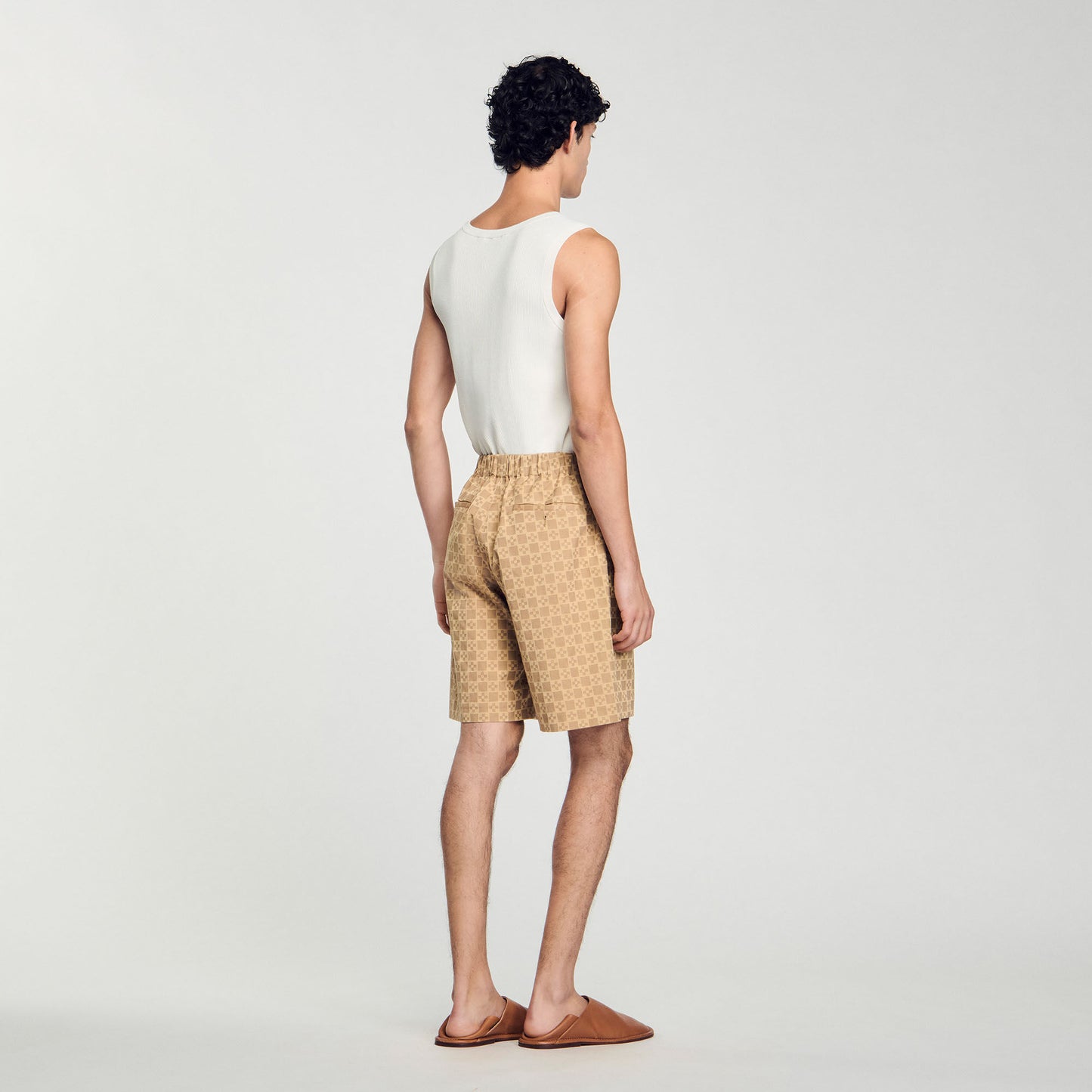 Cross Cotton Short Square Cross Jacquard Shorts Sand