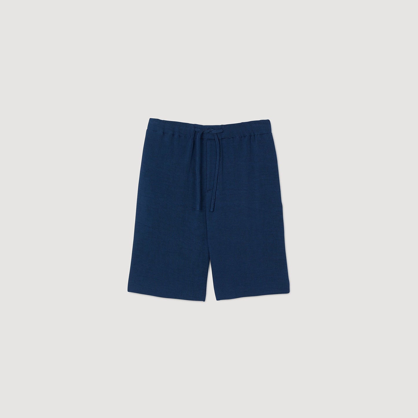 Micropleated Short Pleated Bermuda Shorts Royal Blue
