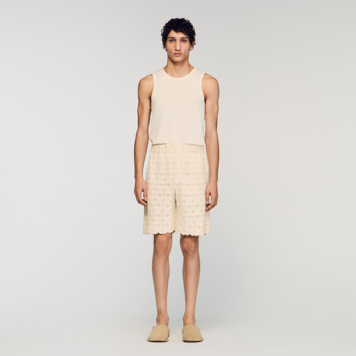 Flower Lace Short Broderie Anglaise Cotton Shorts Ecru
