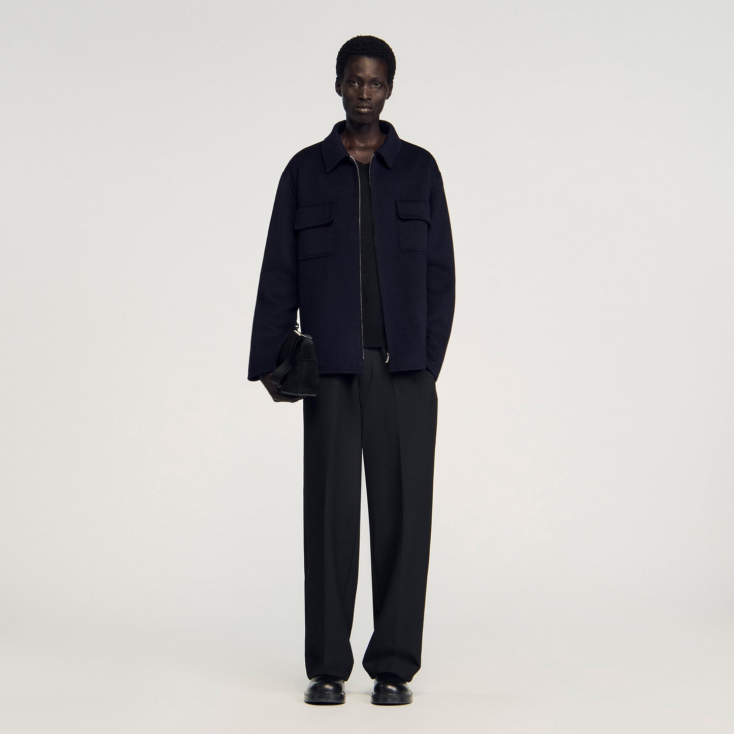 Betanew Zipped Overshirt Navy Blue