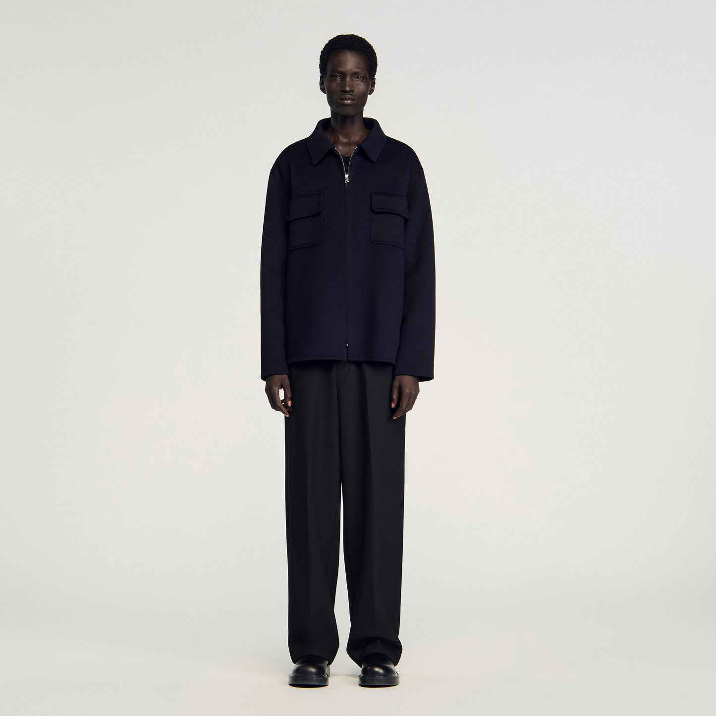 Betanew Zipped Overshirt Navy Blue