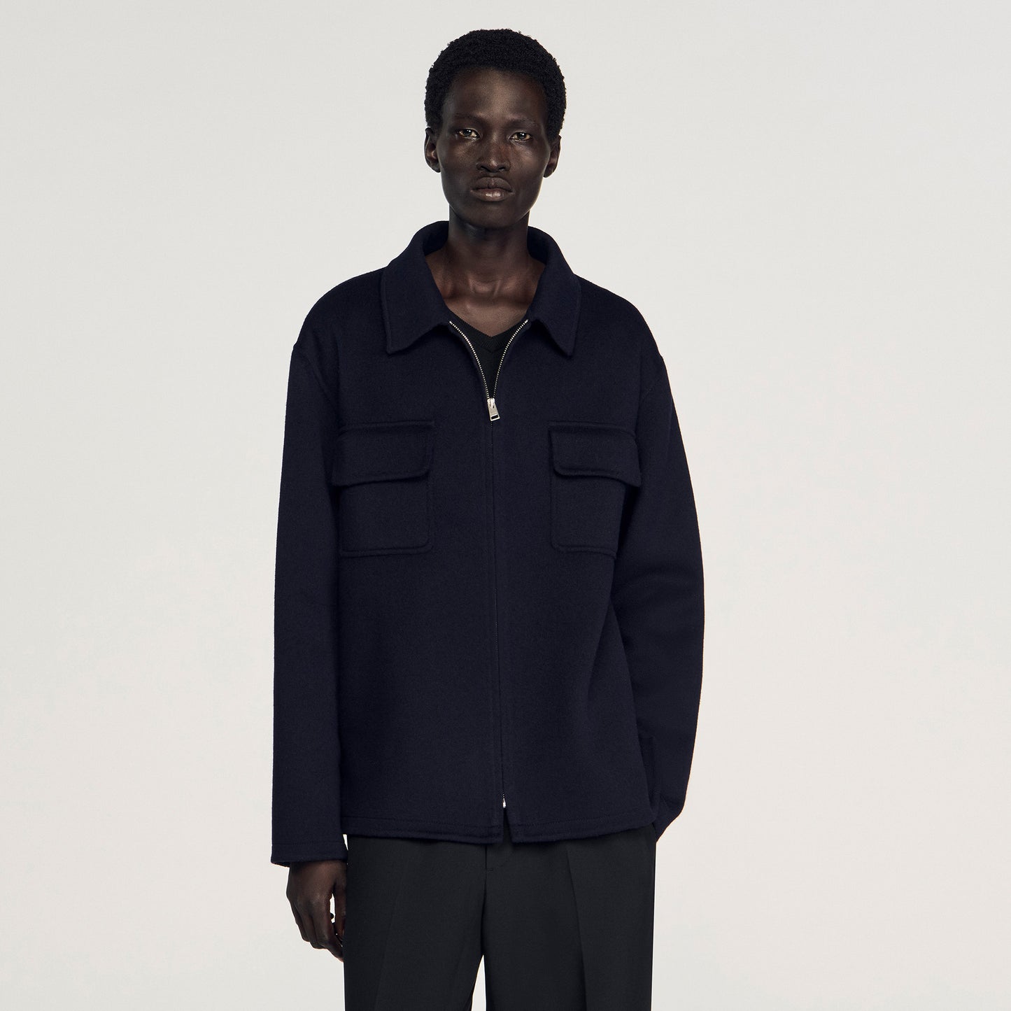 Betanew Zipped Overshirt Navy Blue