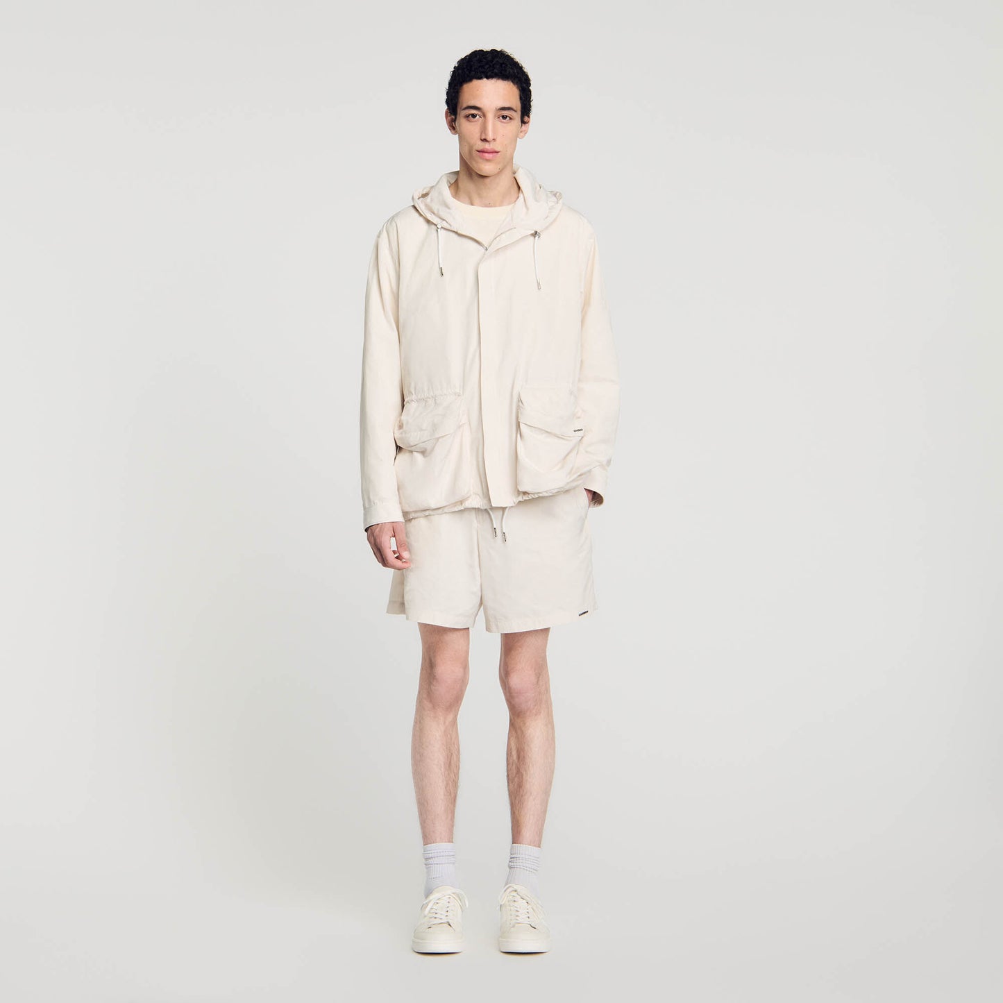 Hooded Windbreaker Ivory