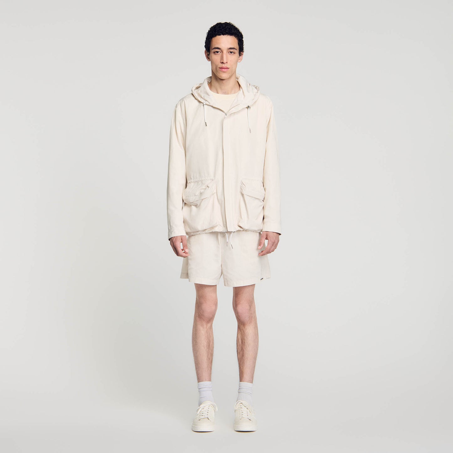 Hooded Windbreaker Ivory