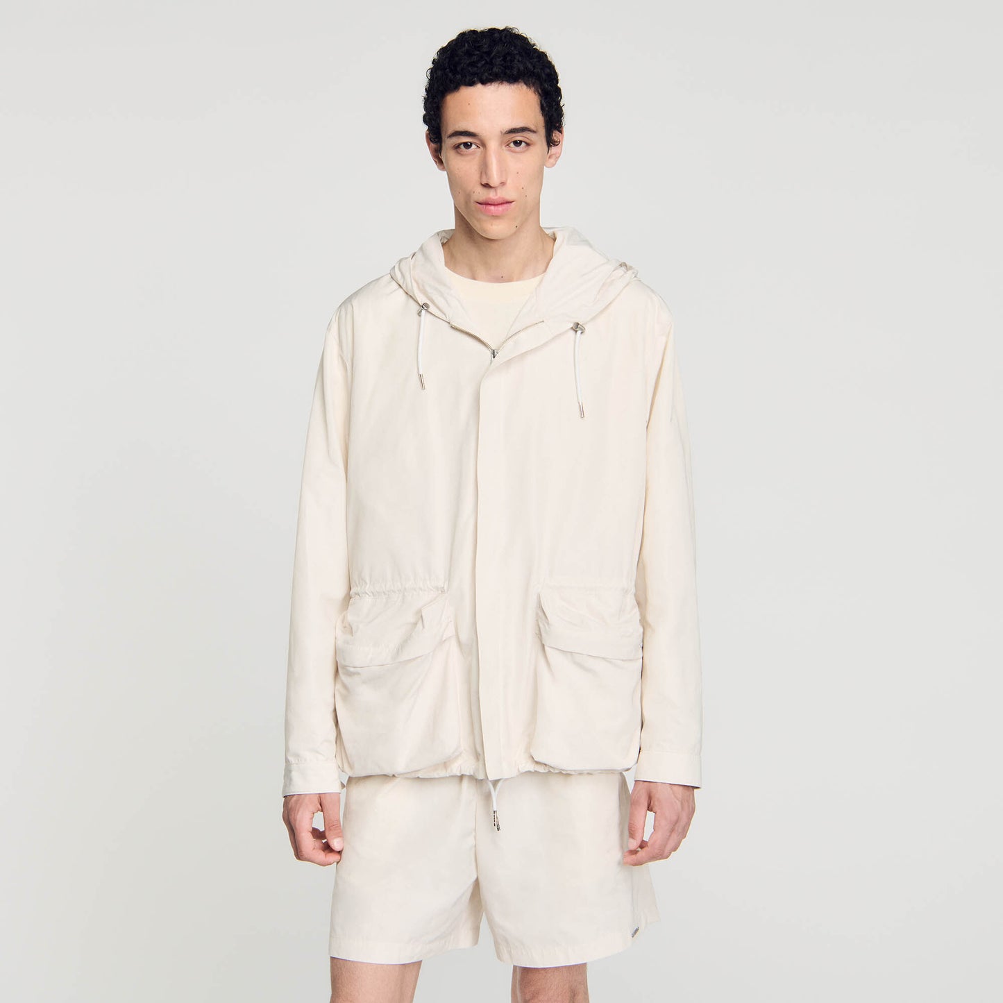 Hooded Windbreaker Ivory