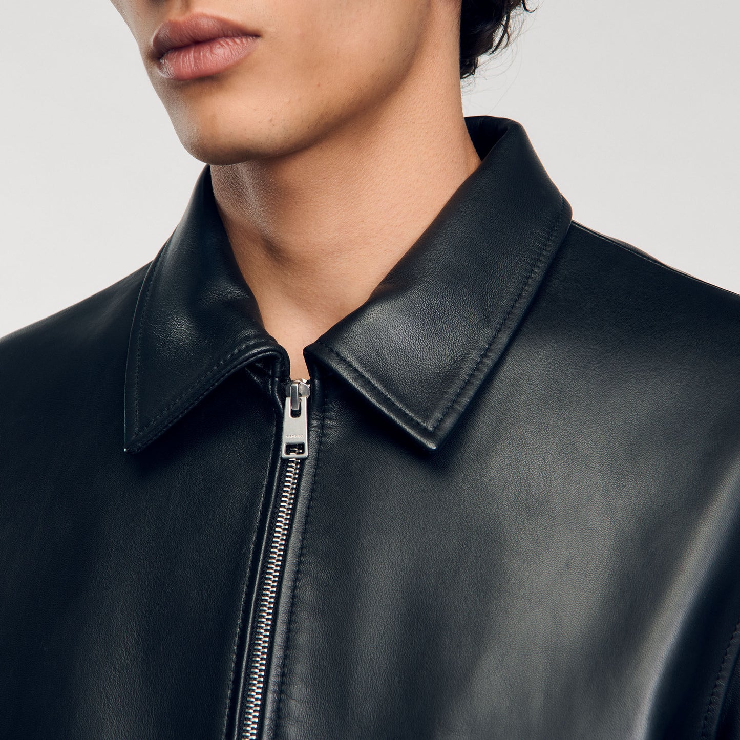 Plain Leather Jacket Black