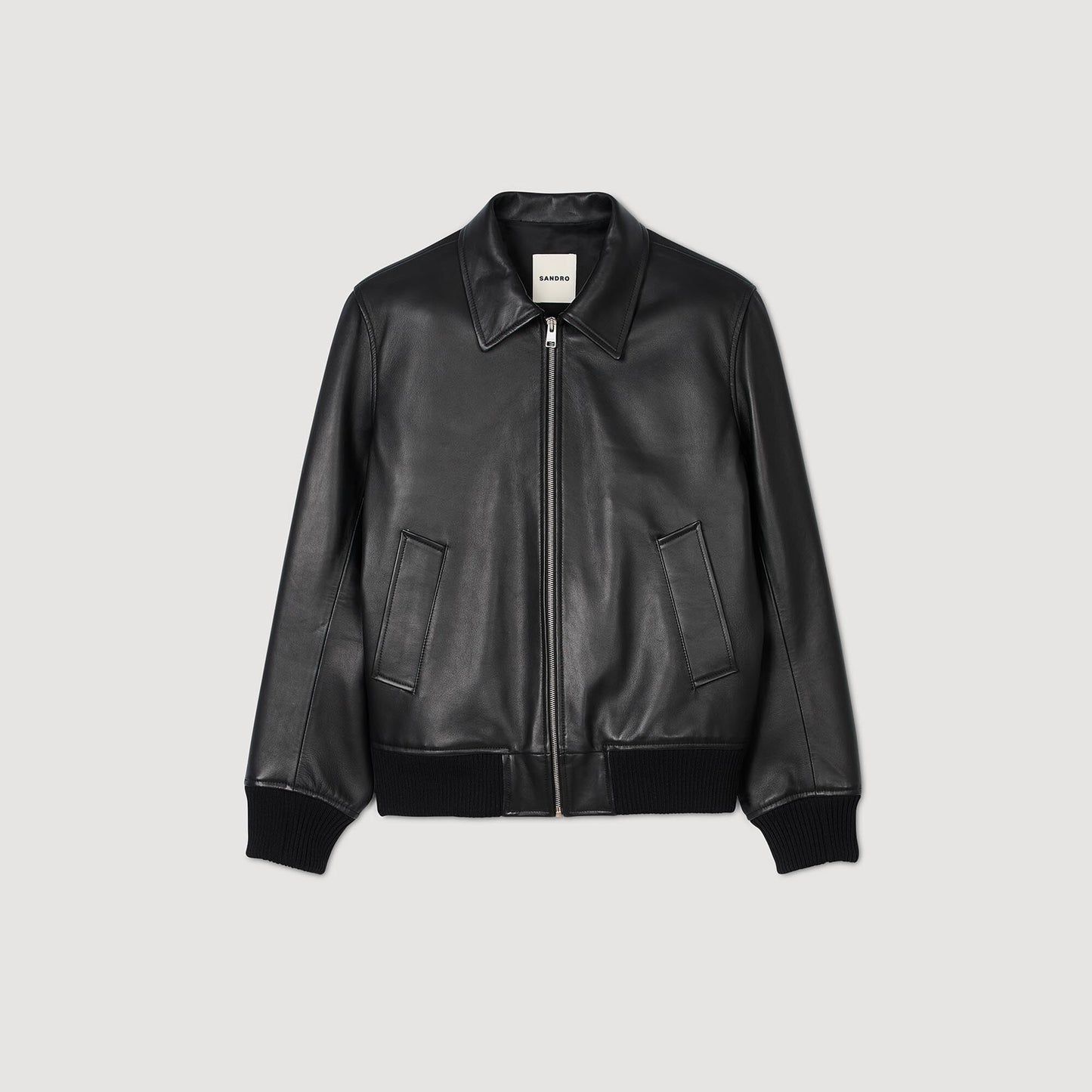 Plain Leather Jacket Black