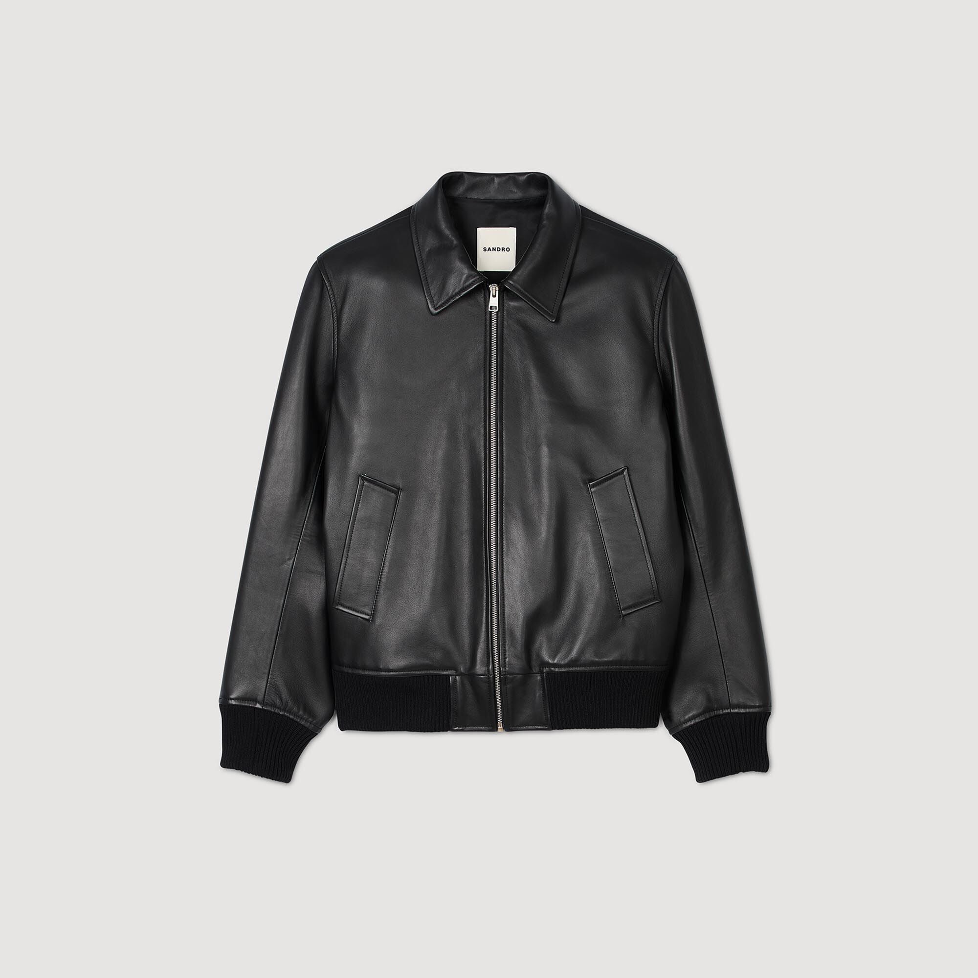 Plain Leather Jacket Black