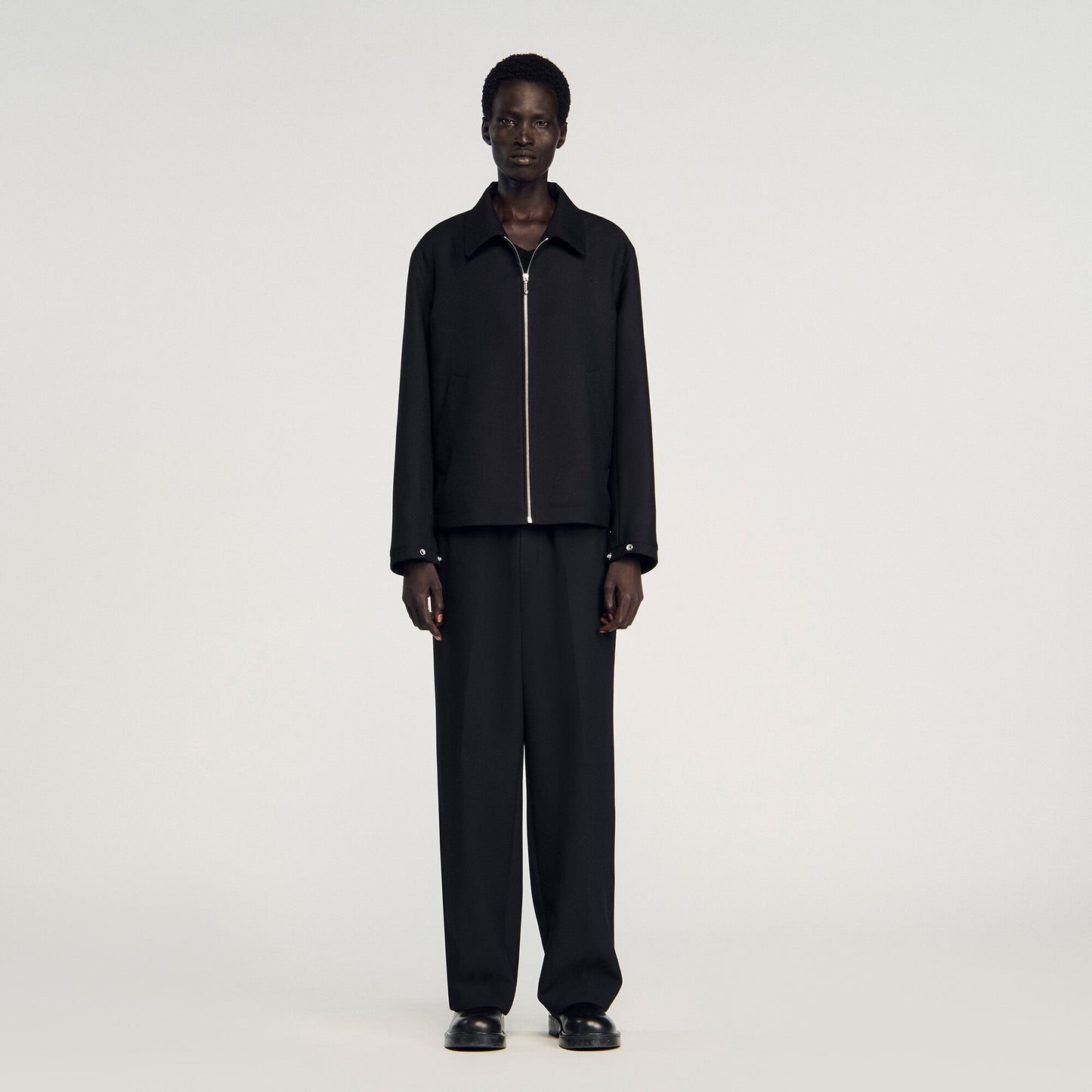 New Zipper Jacket Zip-Up Jacket Black