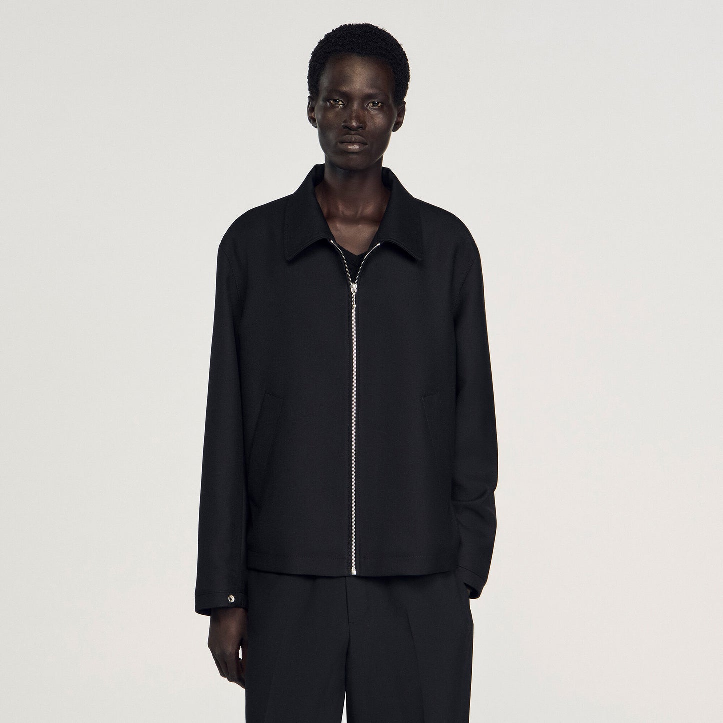 New Zipper Jacket Zip-Up Jacket Black