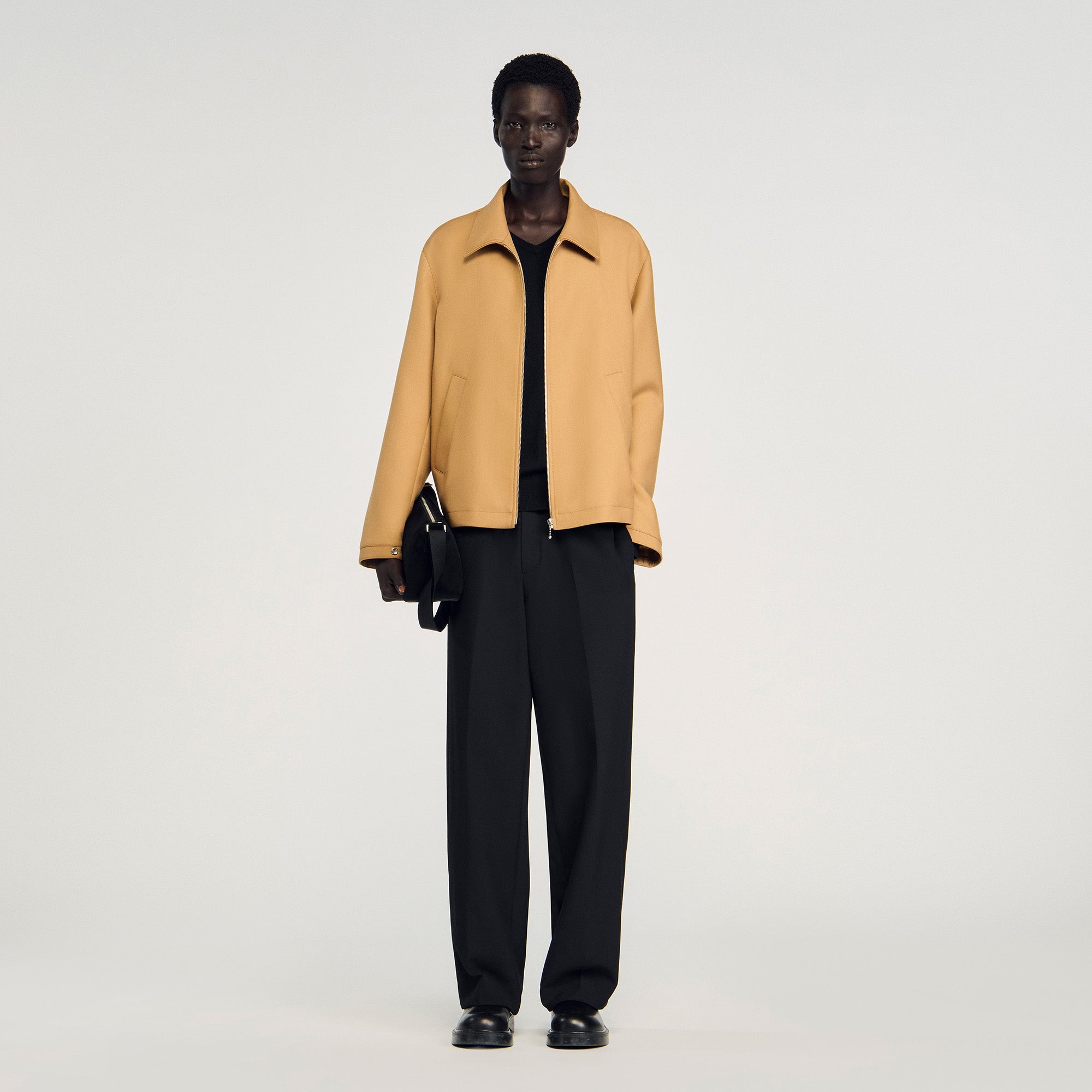 New Zipper Jacket Zip-Up Jacket Camel