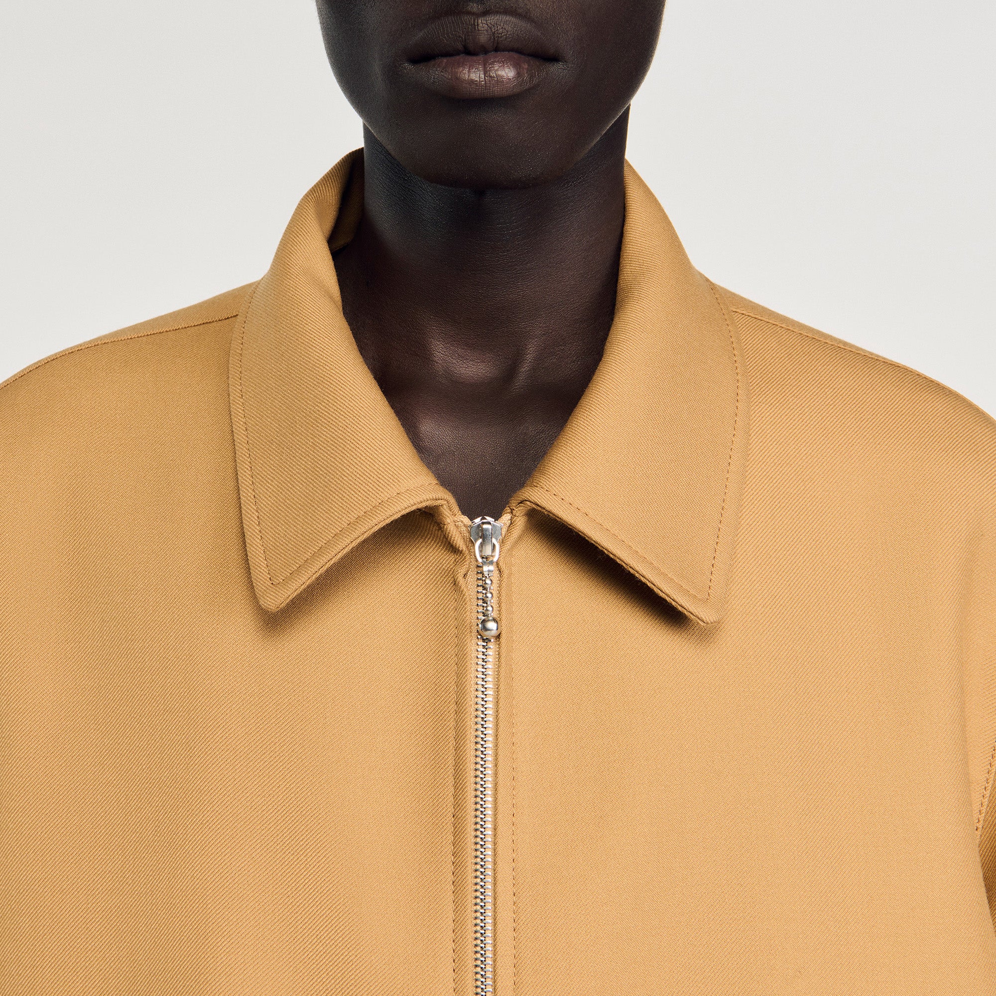 New Zipper Jacket Zip-Up Jacket Camel