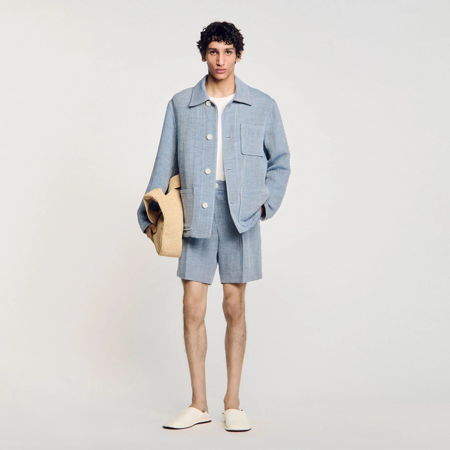Worker Overshirt Linen Worker Jacket Chambray.